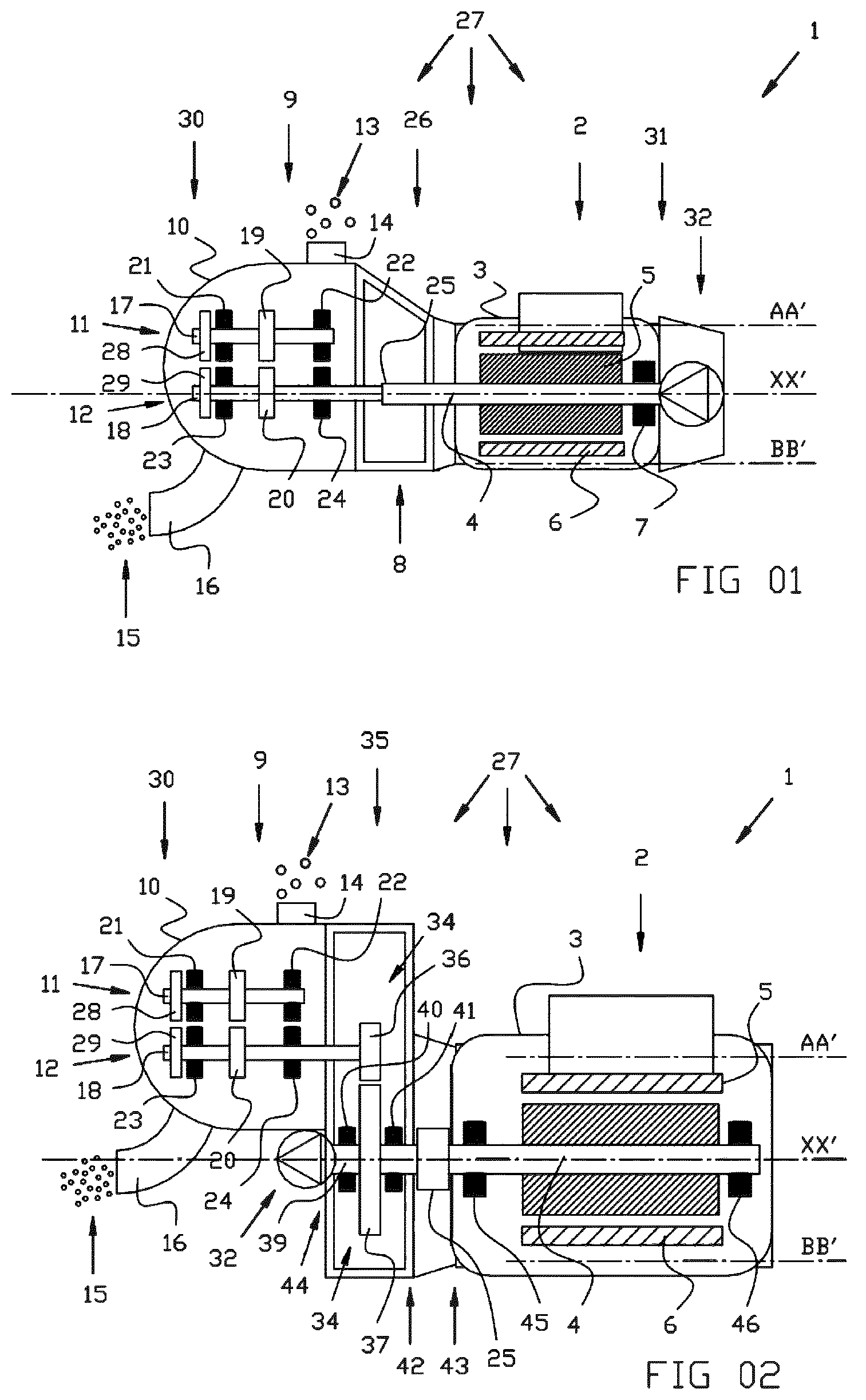 Patent US12590586 — Compressor assembly comprising a motor driving one or more compressor rotors and method for fabricating a housing part of such a compressor assembly — Figure 1