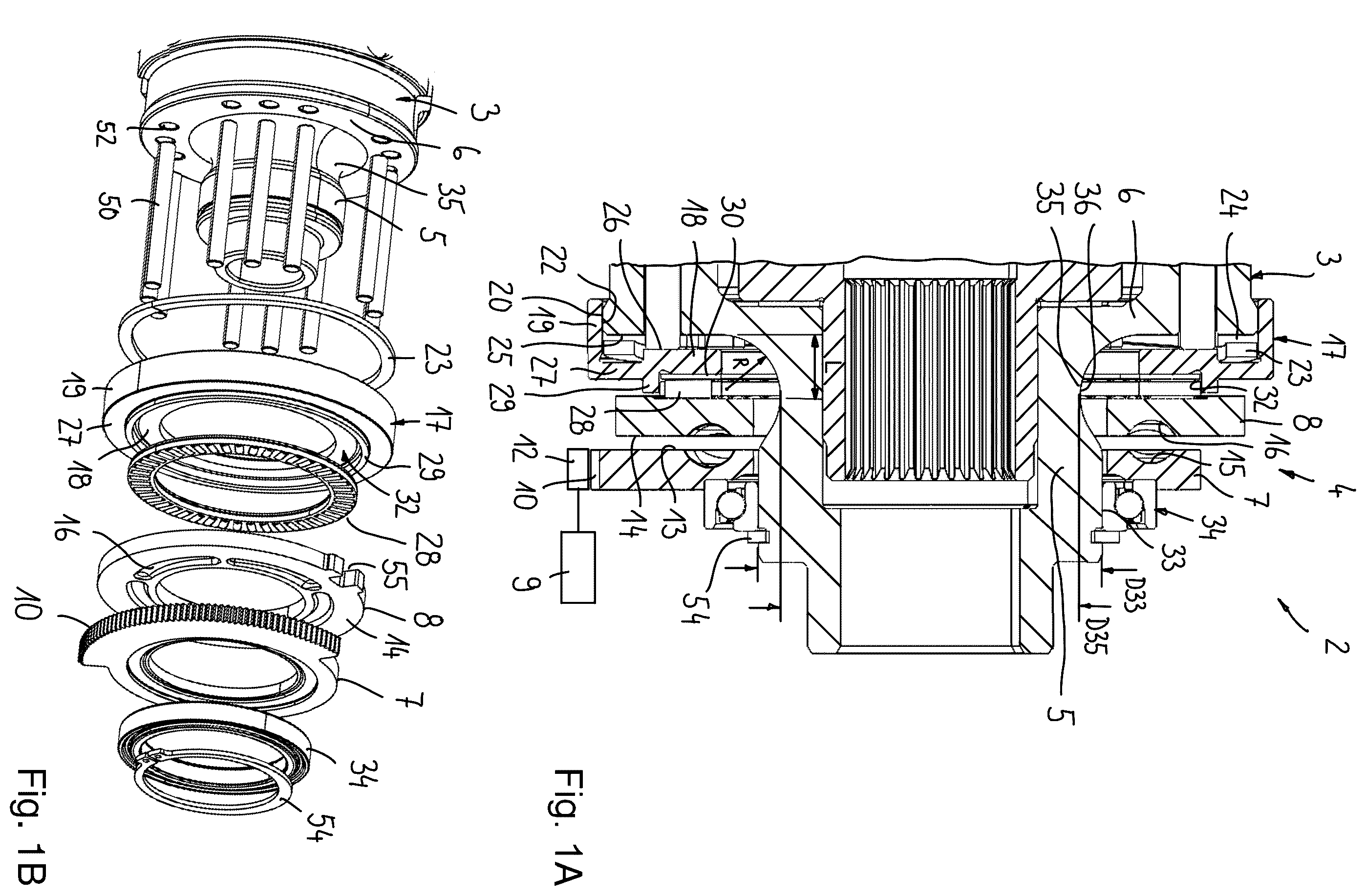 Patent US12590627 Figure 1 – Differential assembly and actuator assembly for friction disk clutch