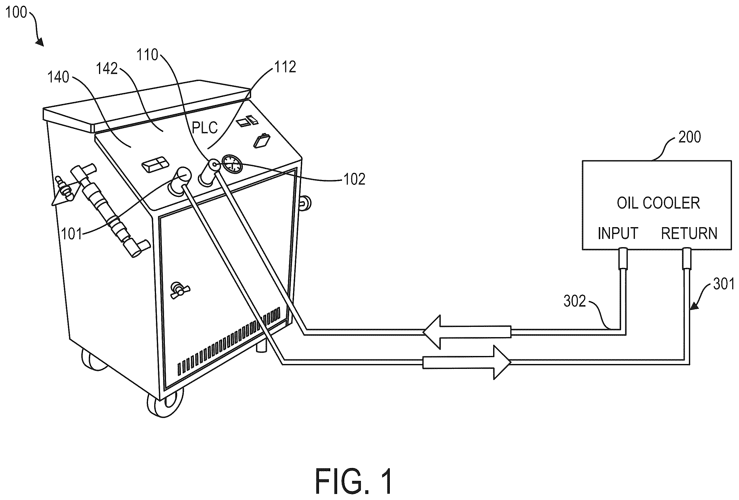 Patent US12590630 — Method and apparatus for flushing contaminants from a container of fluids — Figure 1