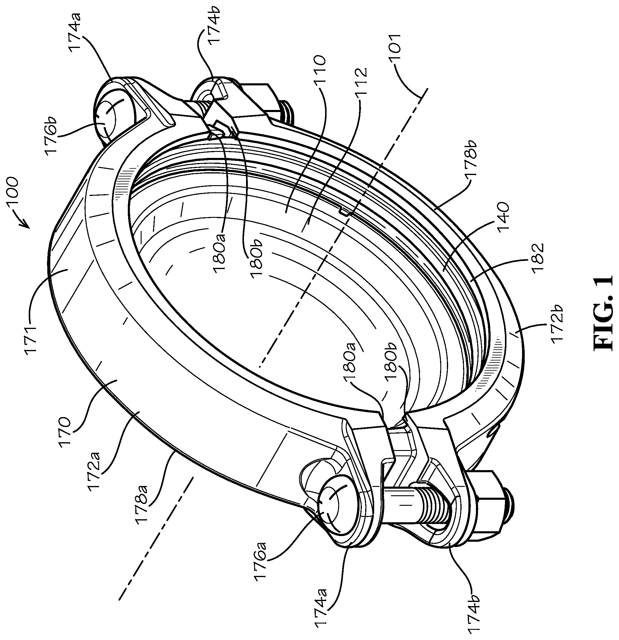 Patent US12590657 — Pre-assembled coupling assembly with cap — Figure 1