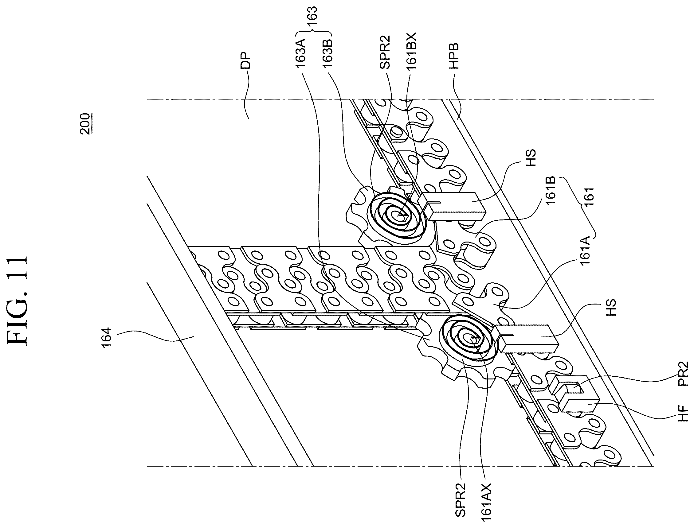 Patent US12590669 Figure 19 – Display device including chain units and driving sprockets