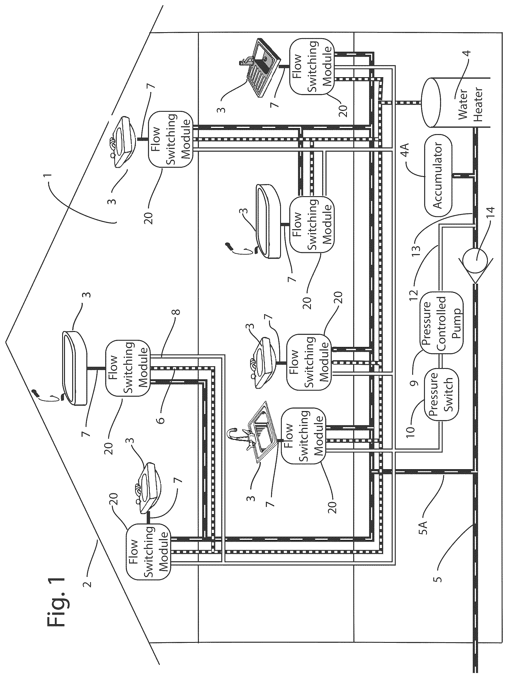 Patent US12590712 — Hot water recirculation system — Figure 1