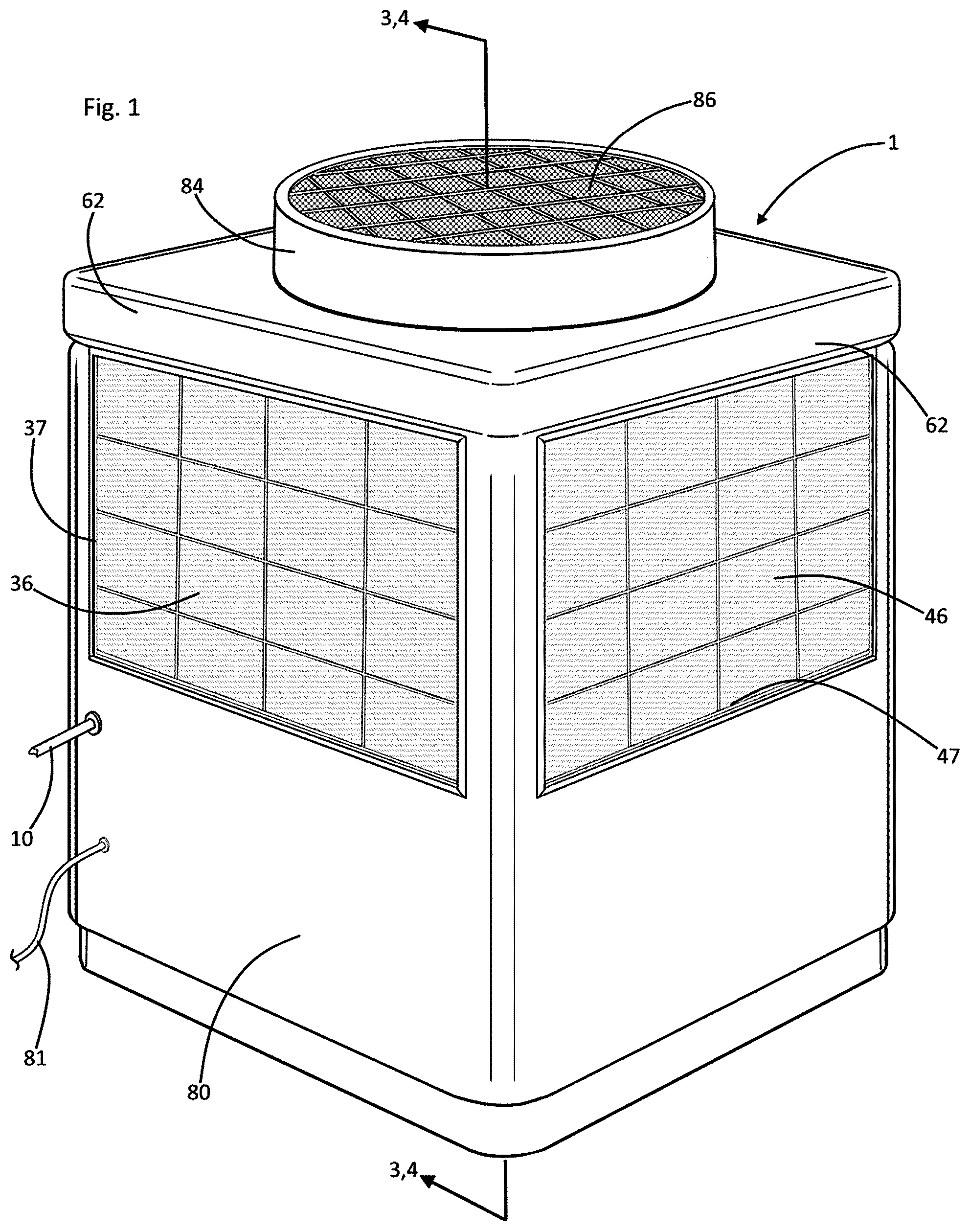 Patent US12590715 — Air conditioner condenser unit — Figure 1