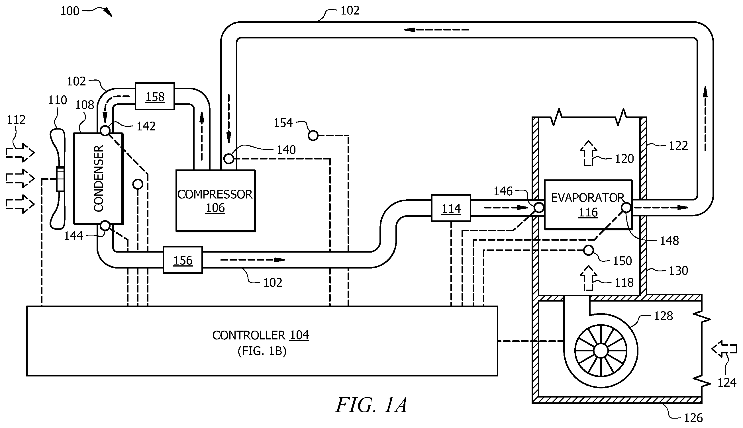 Patent US12590722 — System and method for detecting a refrigerant leak in an HVAC system operating in an idle mode — Figure 1