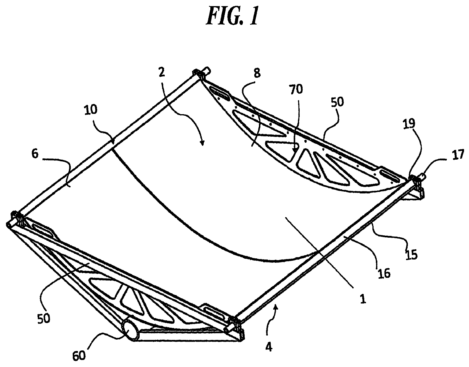 Patent US12590733 — Polycarbonate parabolic trough solar concentrator — Figure 1