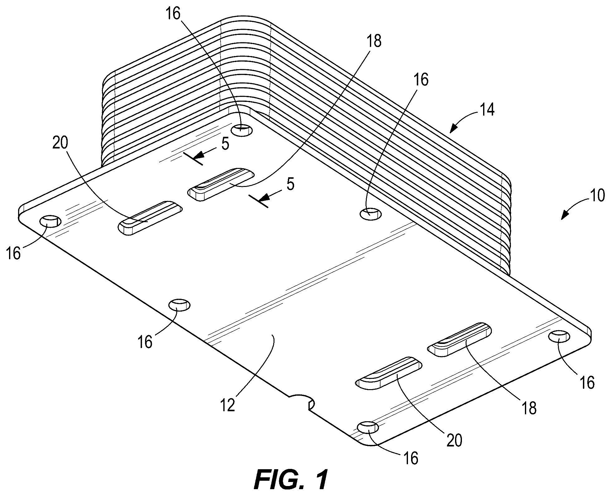Patent US12590765 — Heat exchanger dimple configuration — Figure 1