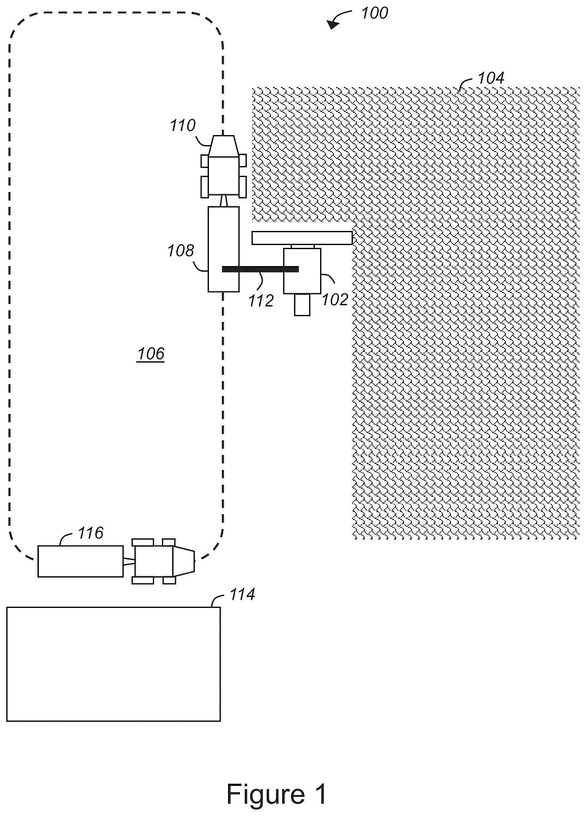 Patent US12590825 Figure 1 – Crop container monitoring