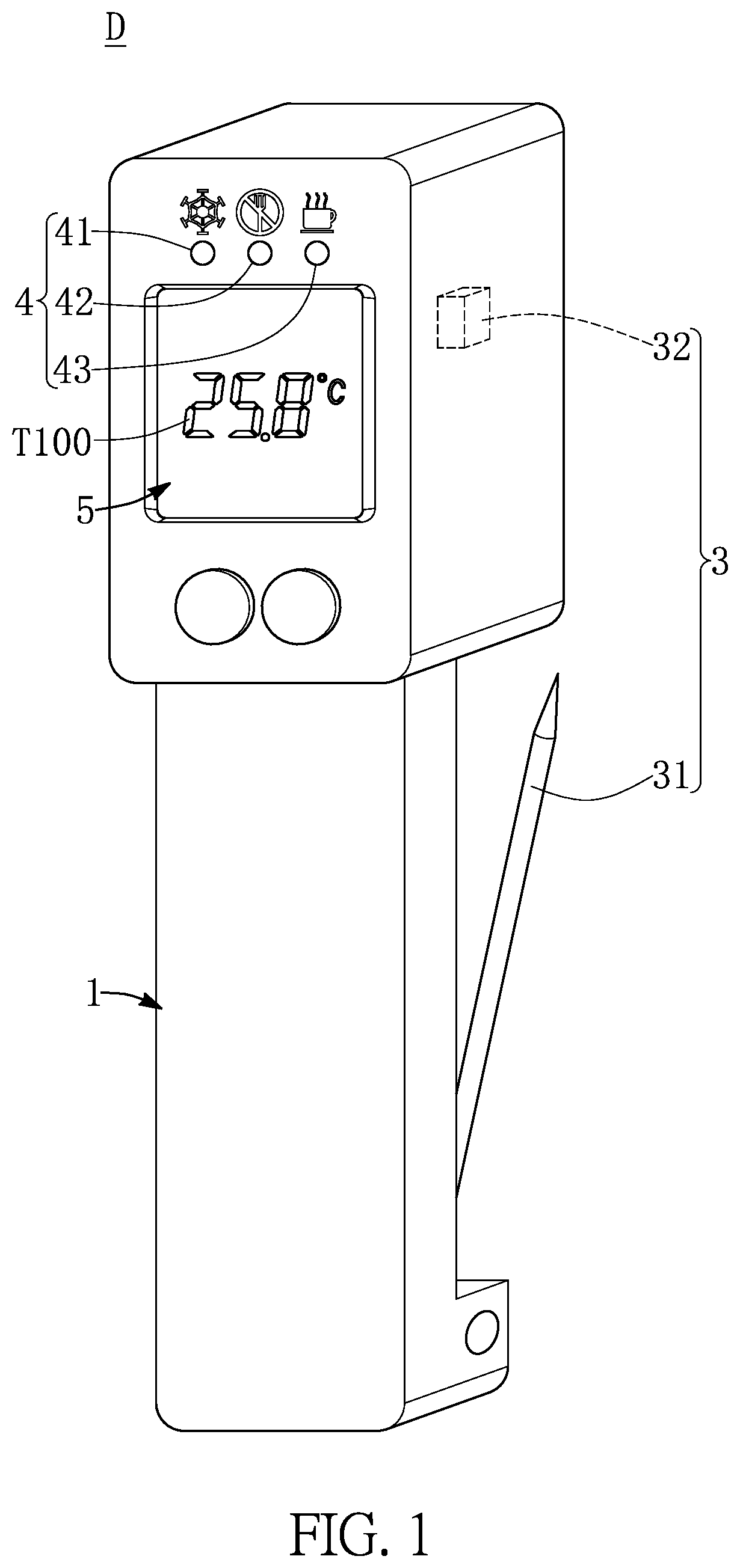 Patent US12590846 — Food temperature measuring device — Figure 1