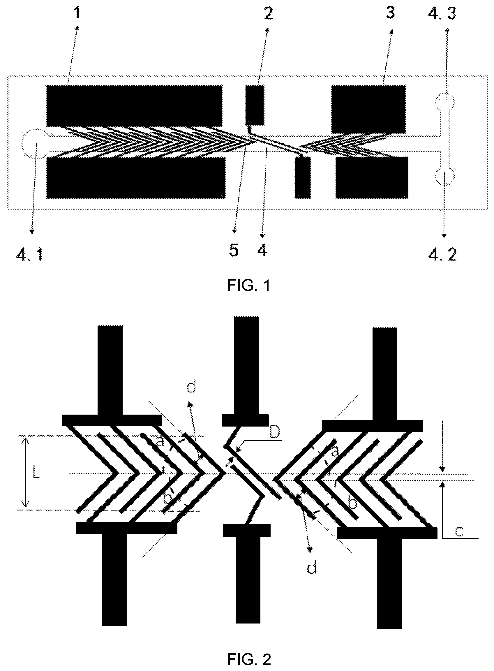 Patent US12590881 — Cell sorting chip, device and method based on dielectrophoresis induced deterministic lateral displacement — Figure 1