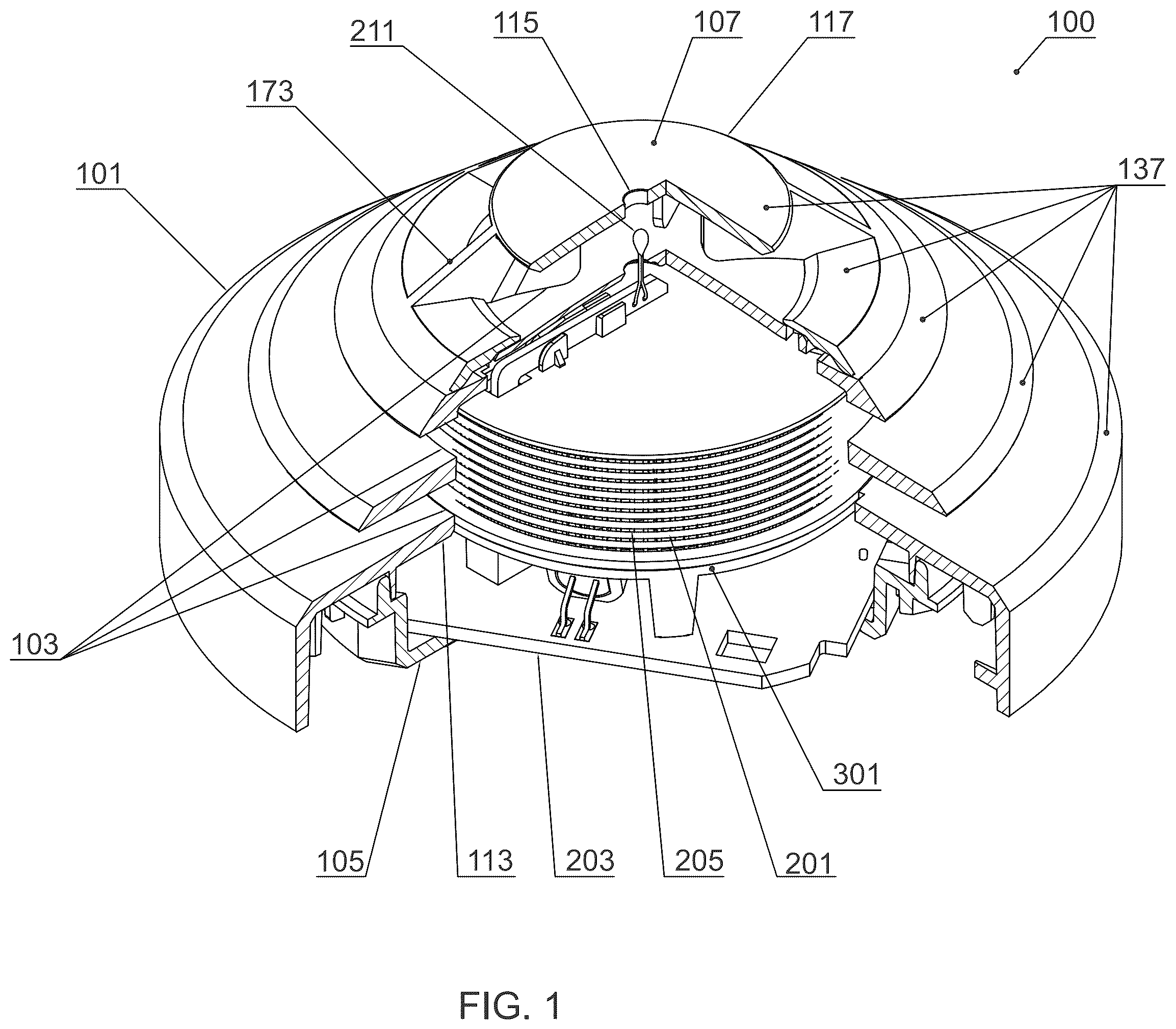 Patent US12590893 — Forward and back scattering smoke detector and method of use — Figure 1