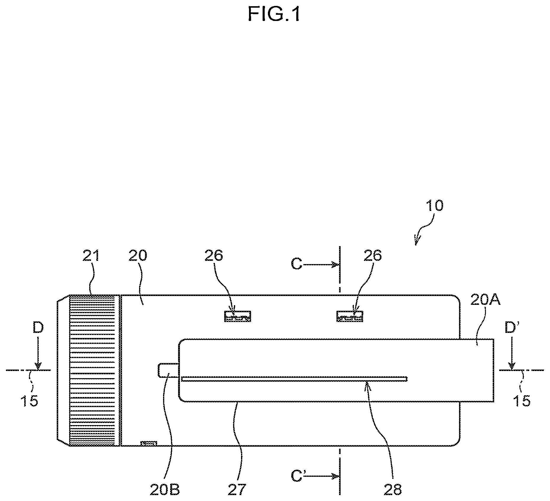 Patent US12590946 — Test strip container and test strip discharging mechanism — Figure 1