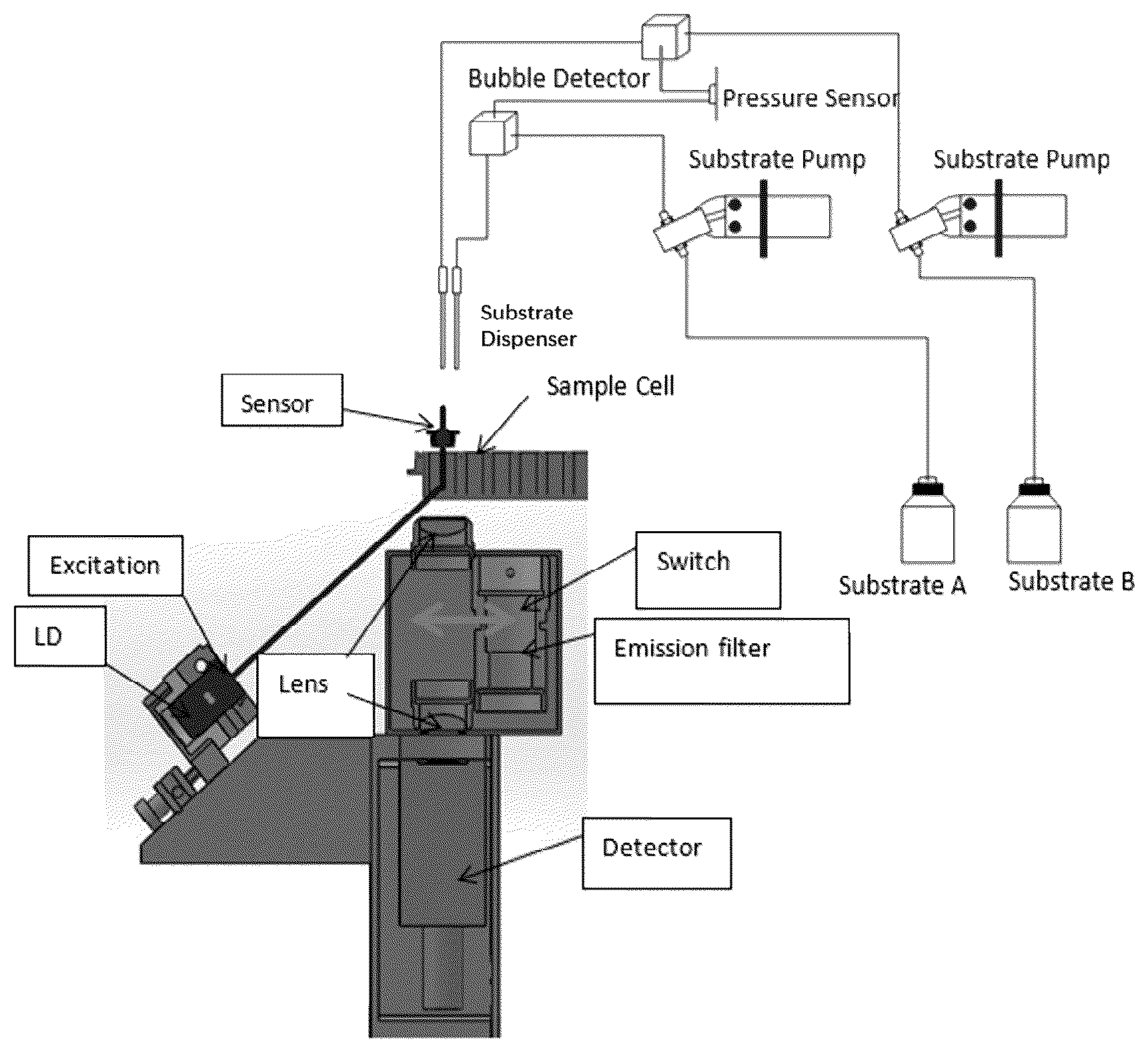 Patent US12590976 — Detection method using both fluorescence and chemiluminescence labels — Figure 1