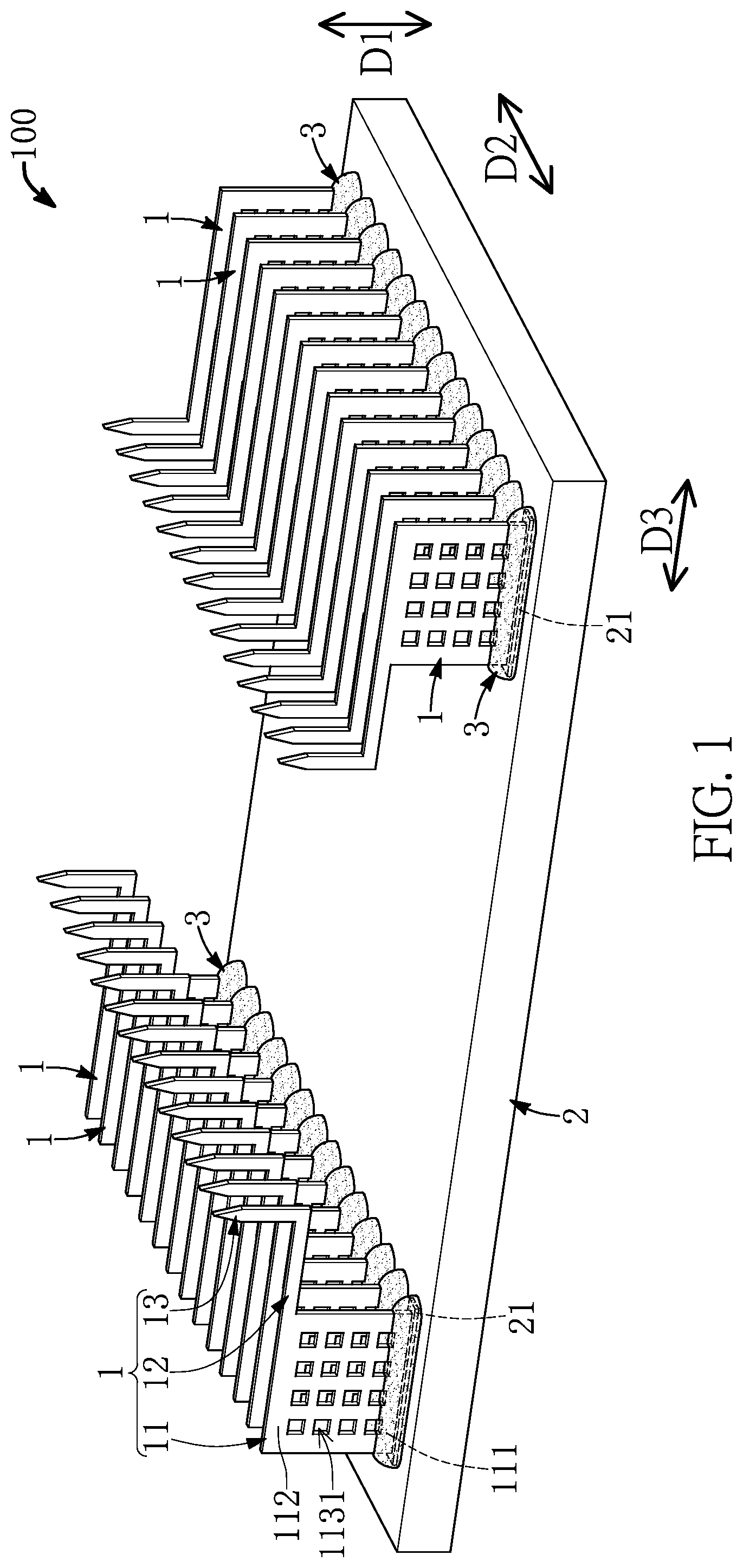 Patent US12590990 — Cantilever probe card device and micro electro mechanical system (MEMS) probe — Figure 1