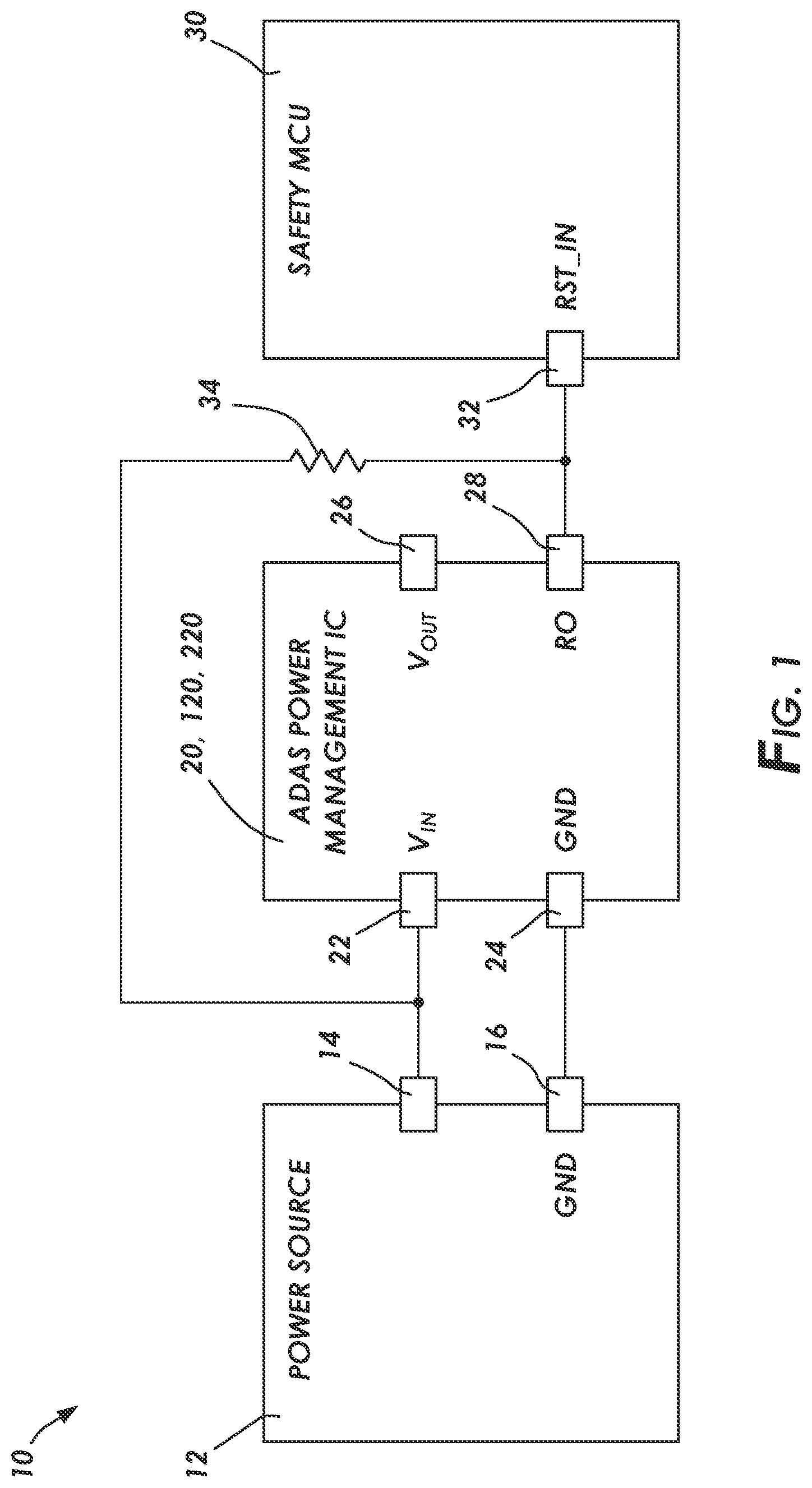 Patent US12591281 Figure 1 – Reset output with open drain configuration for functional safety (FUSA) applications