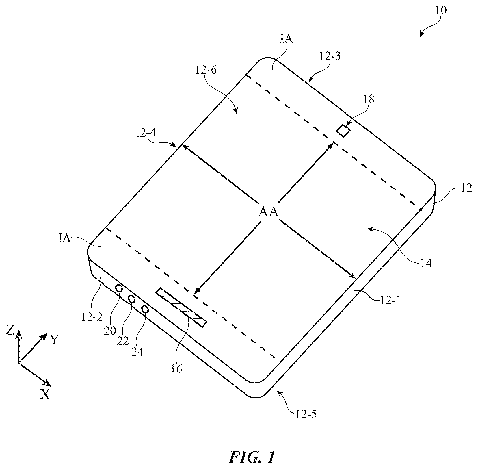 Patent US12591330 — Electronic devices with display and touch sensor structures — Figure 1