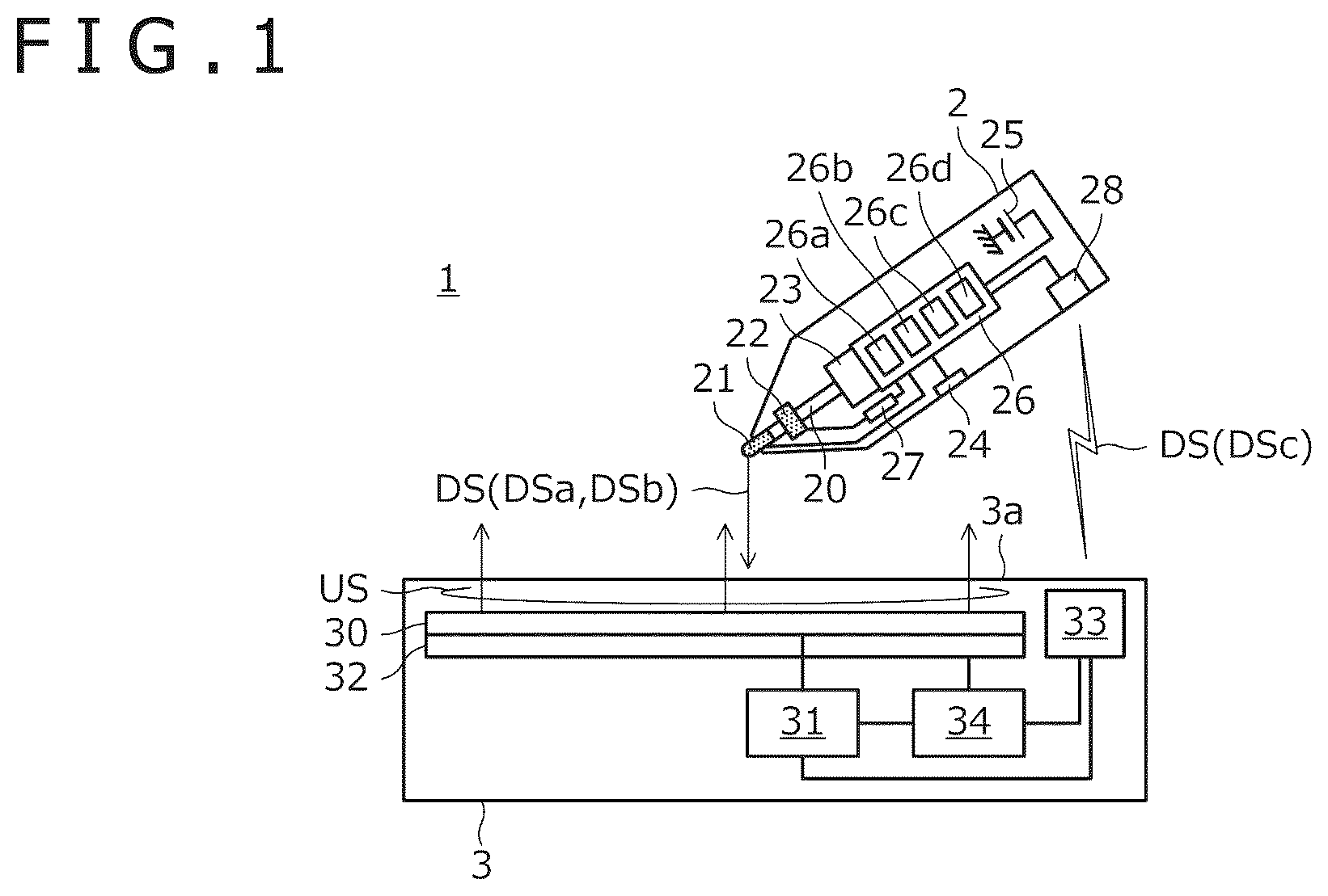 Patent US12591331 Figure 1 – Active pen, position detection system, and integrated circuit