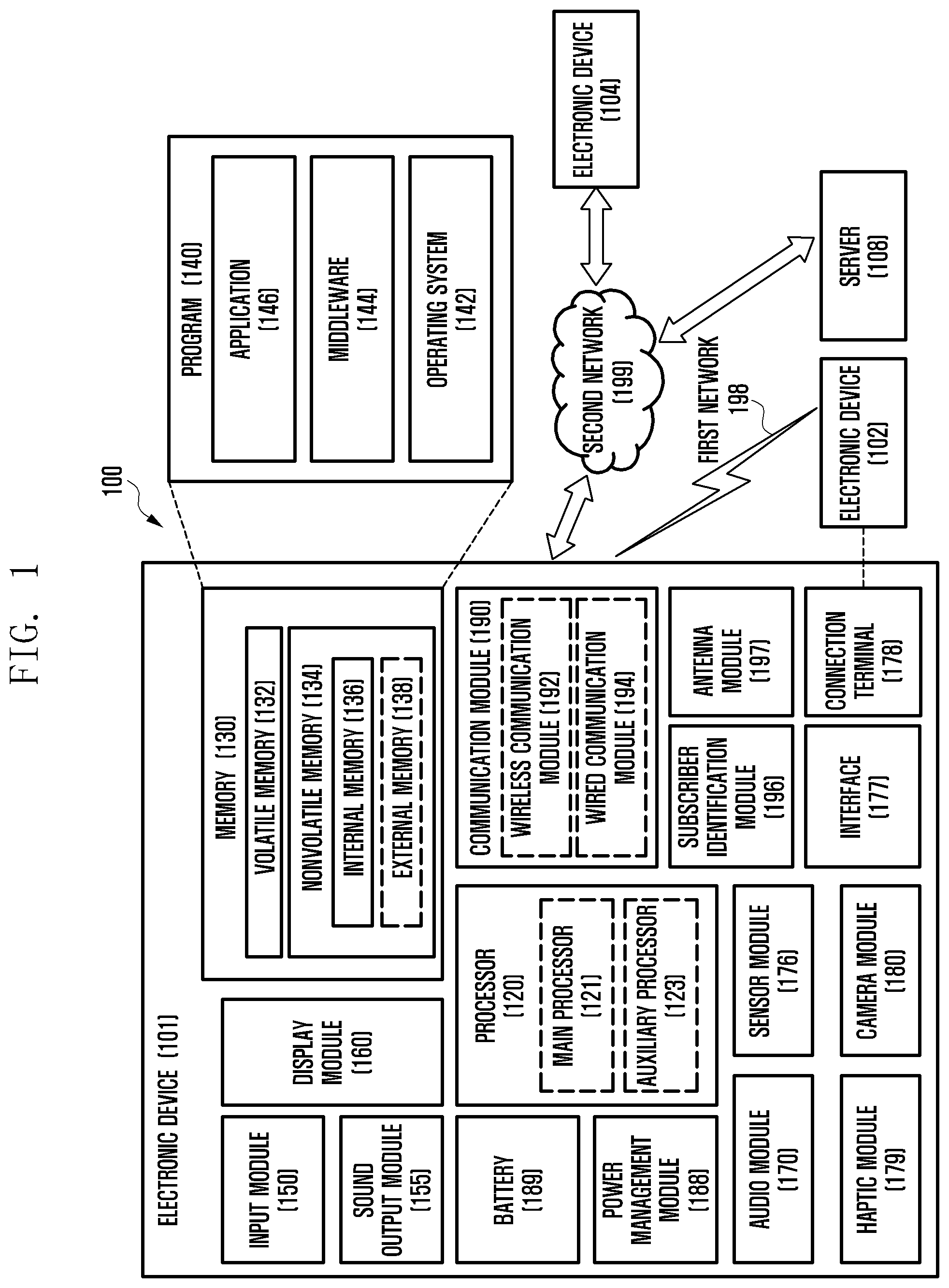 Patent US12591339 — Electronic device having ultrasonic sensor for identifying a touch position and method of operating the same — Figure 1