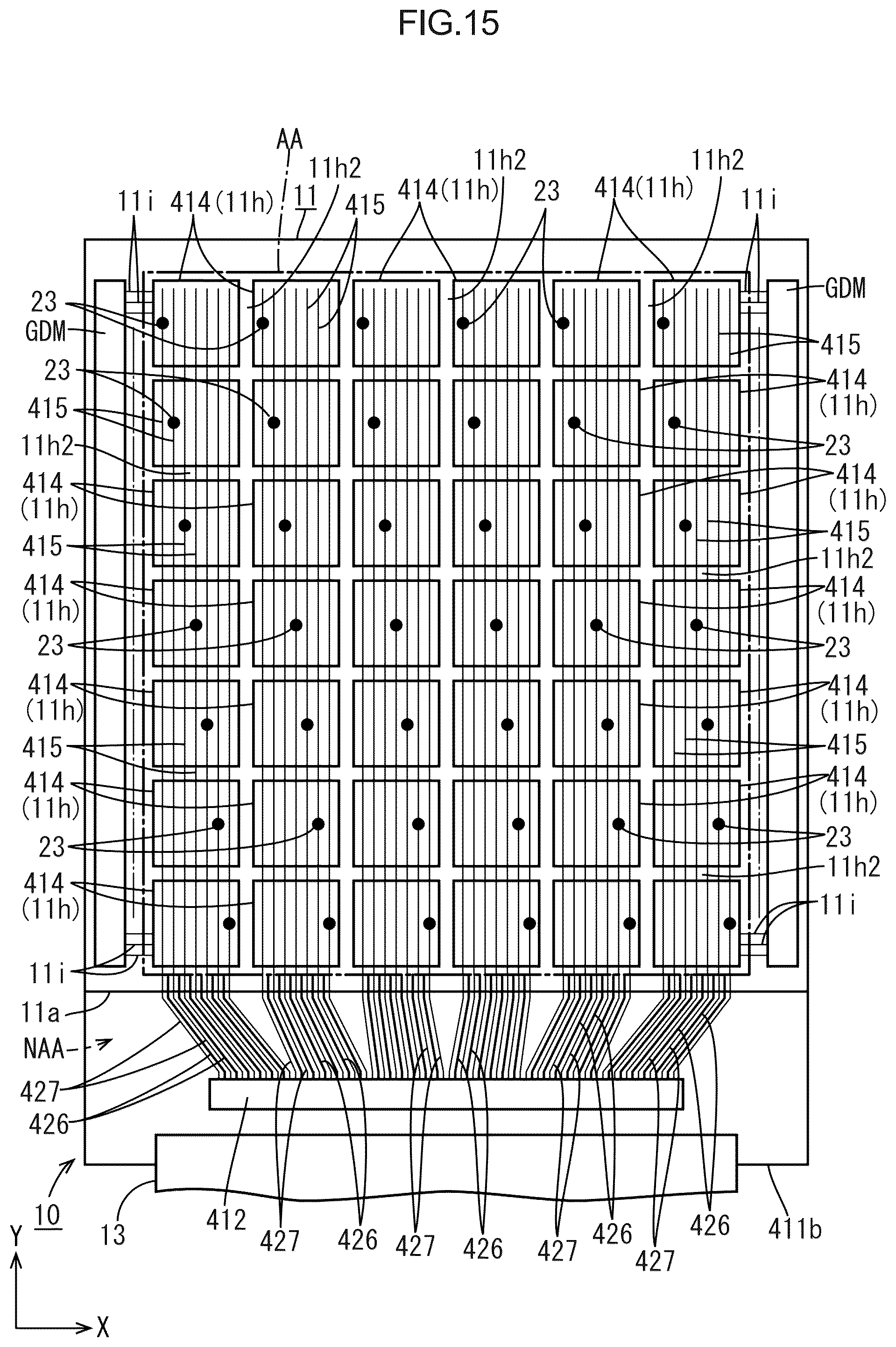 Patent US12591342 Figure 15 – Display device