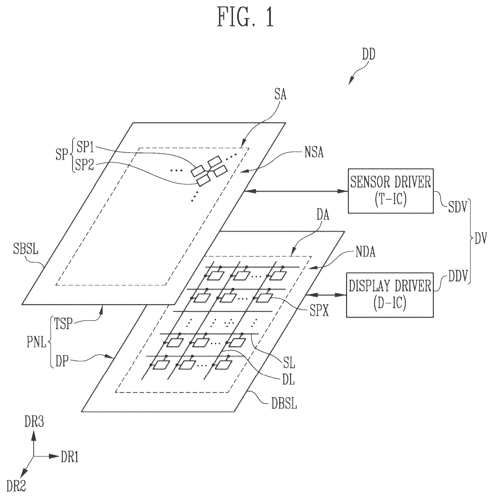 Patent US12591343 Figure 1 – Display device and electronic device including the same