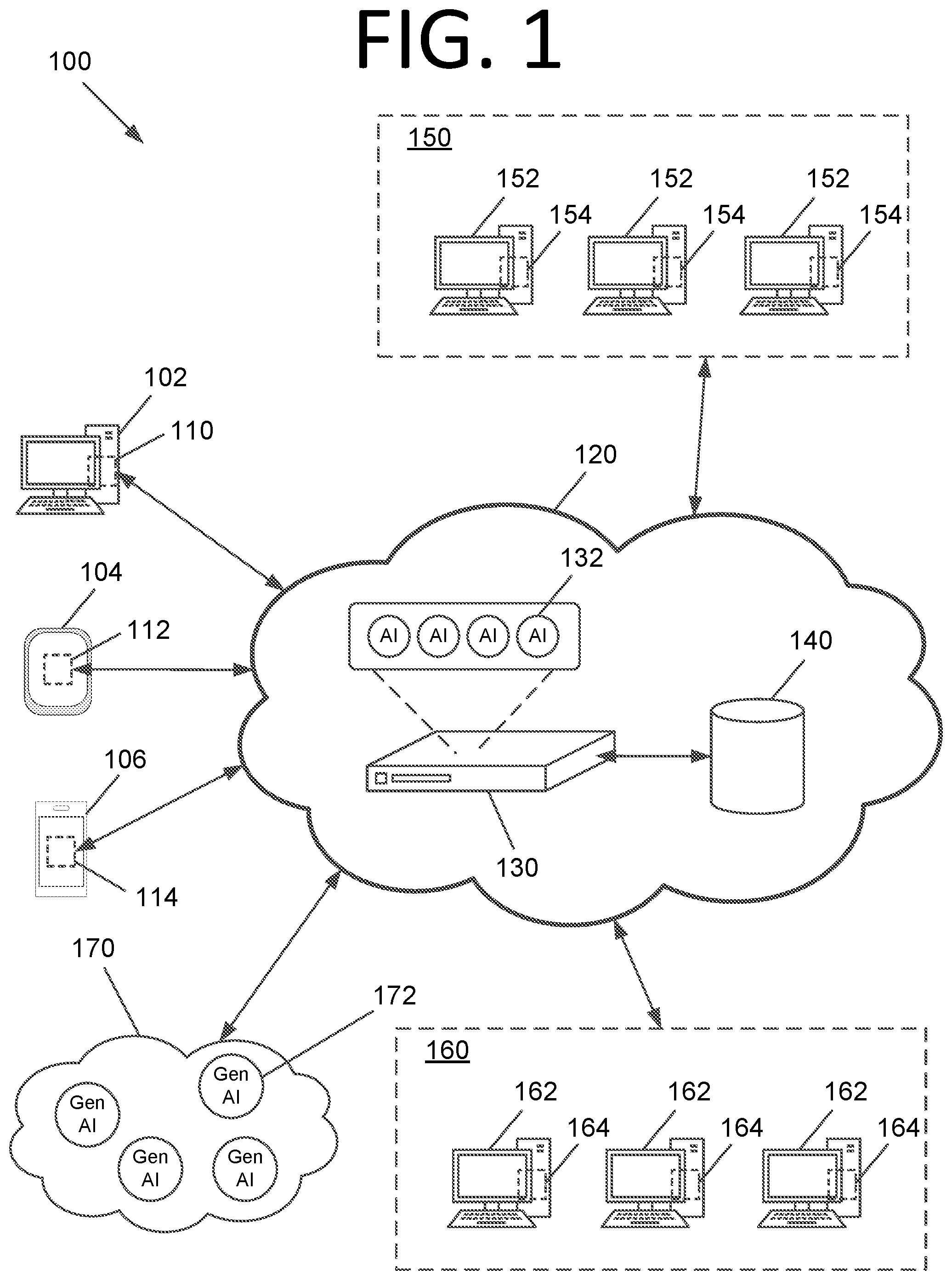 Patent US12591441 — Determining sequences of interactions, process extraction, and robot generation using generative artificial intelligence / machine learning models — Figure 1