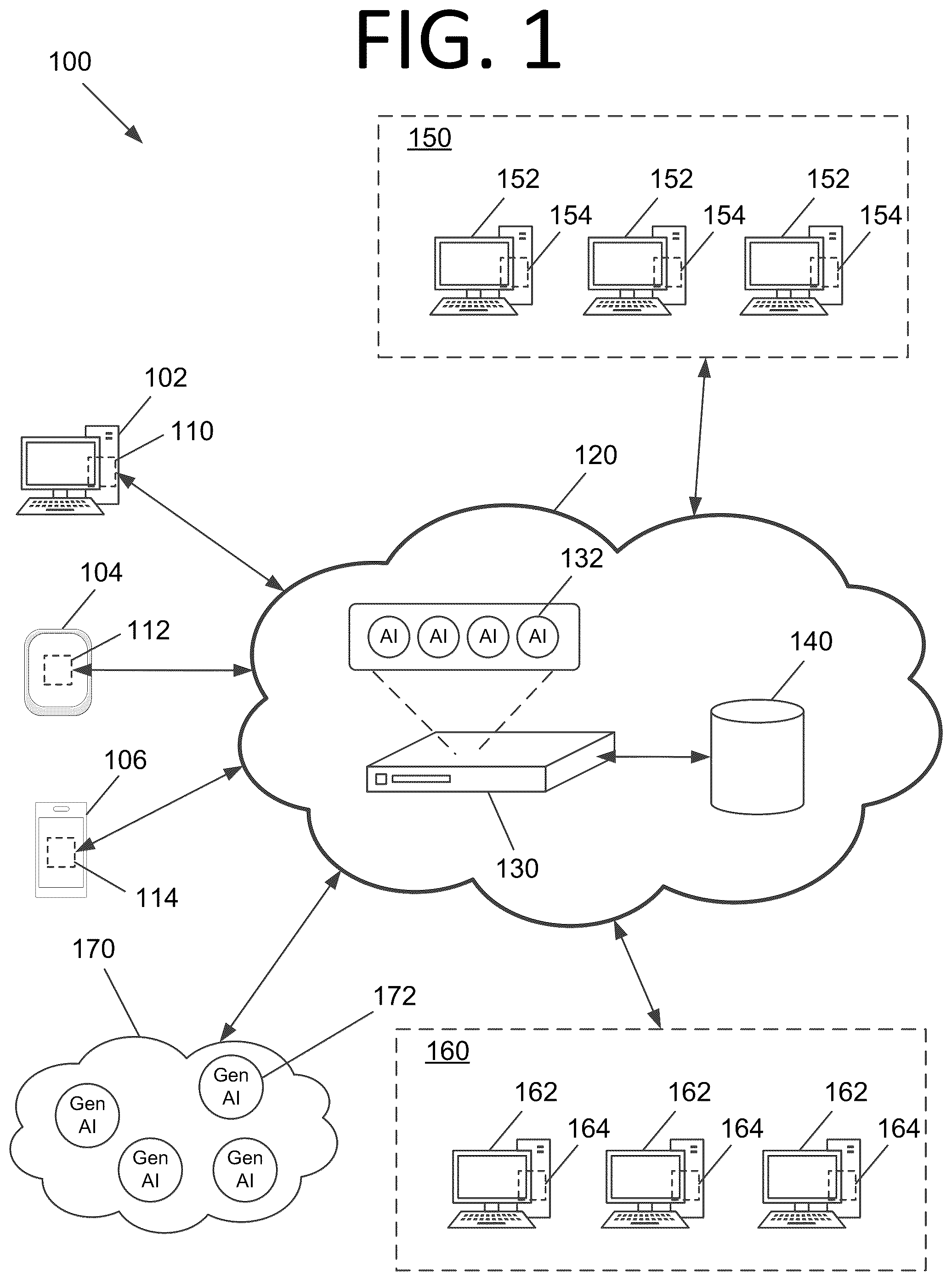 Patent US12591442 — Determining sequences of interactions, process extraction, and robot generation using generative artificial intelligence / machine learning models — Figure 1