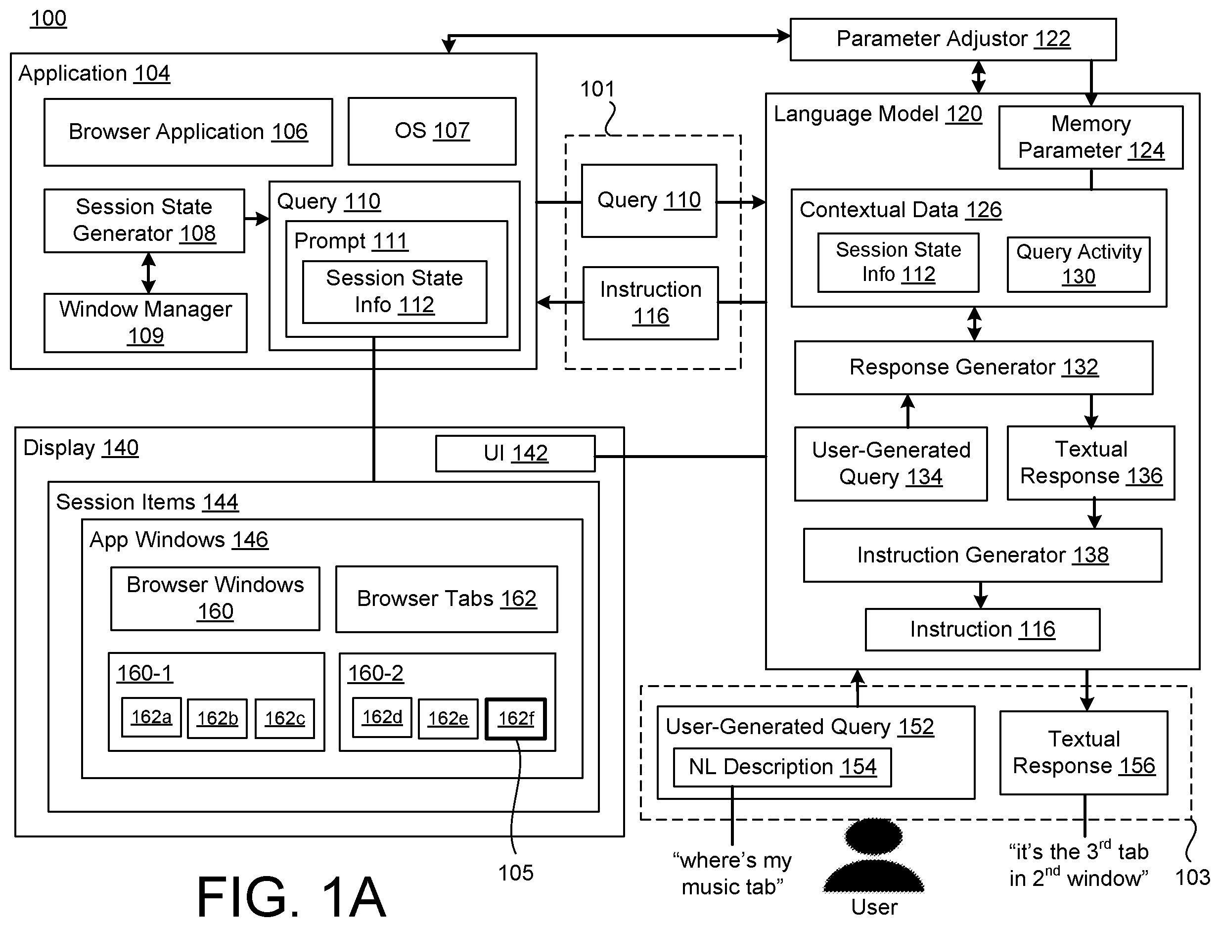 Patent US12591605 — Computer session management using a language model — Figure 1