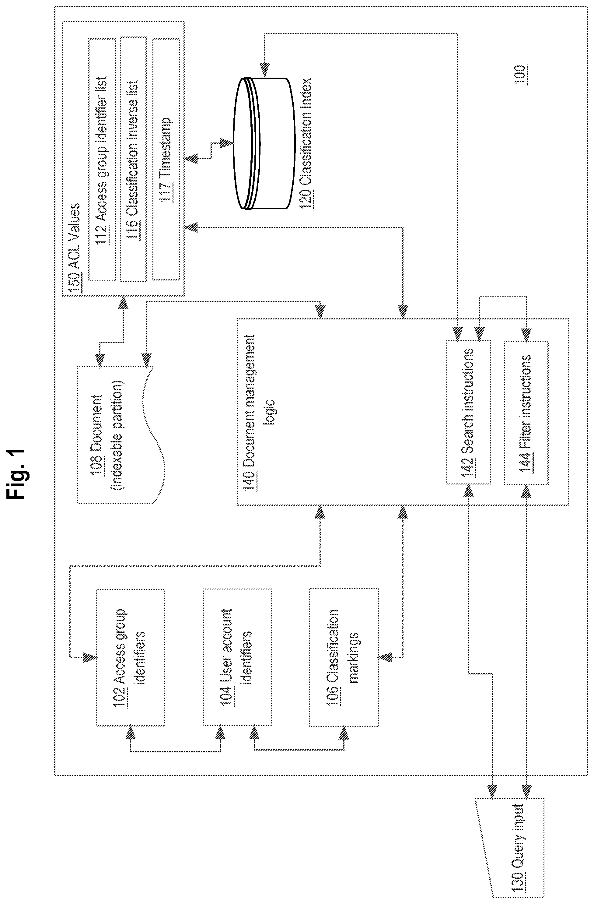 Patent US12591611 — Efficient access marking approach for efficient retrieval of document access data — Figure 1