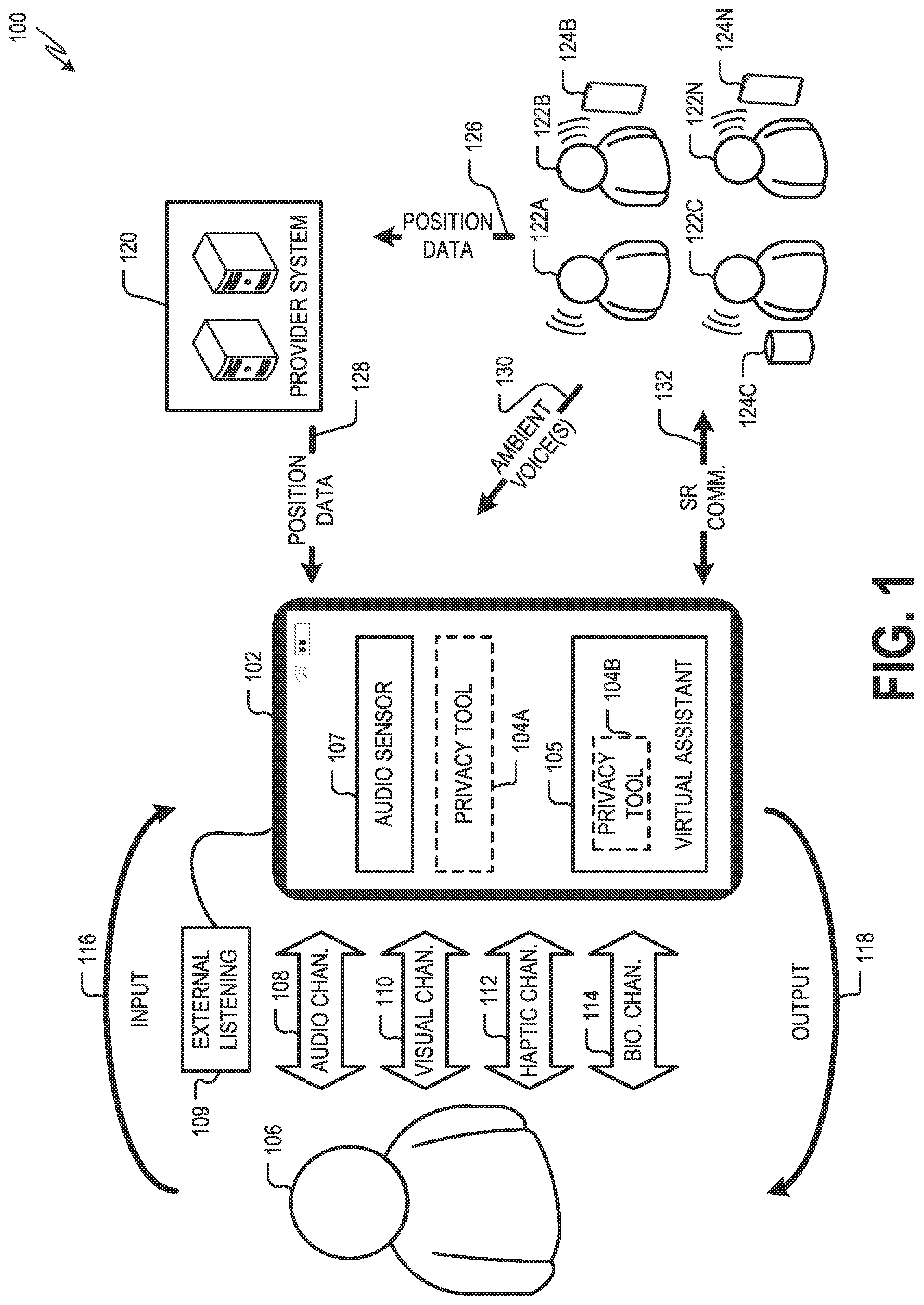 Patent US12591650 — Input/output privacy tool — Figure 1