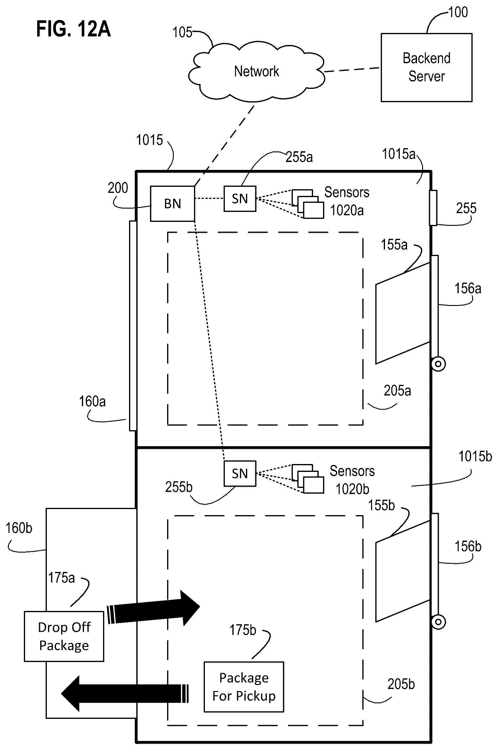 Patent US12591842 Figure 20 – Node-enabled logistics receptacle apparatus, systems, and methods with a deployable storage element for receiving and temporarily maintaining a delivery item