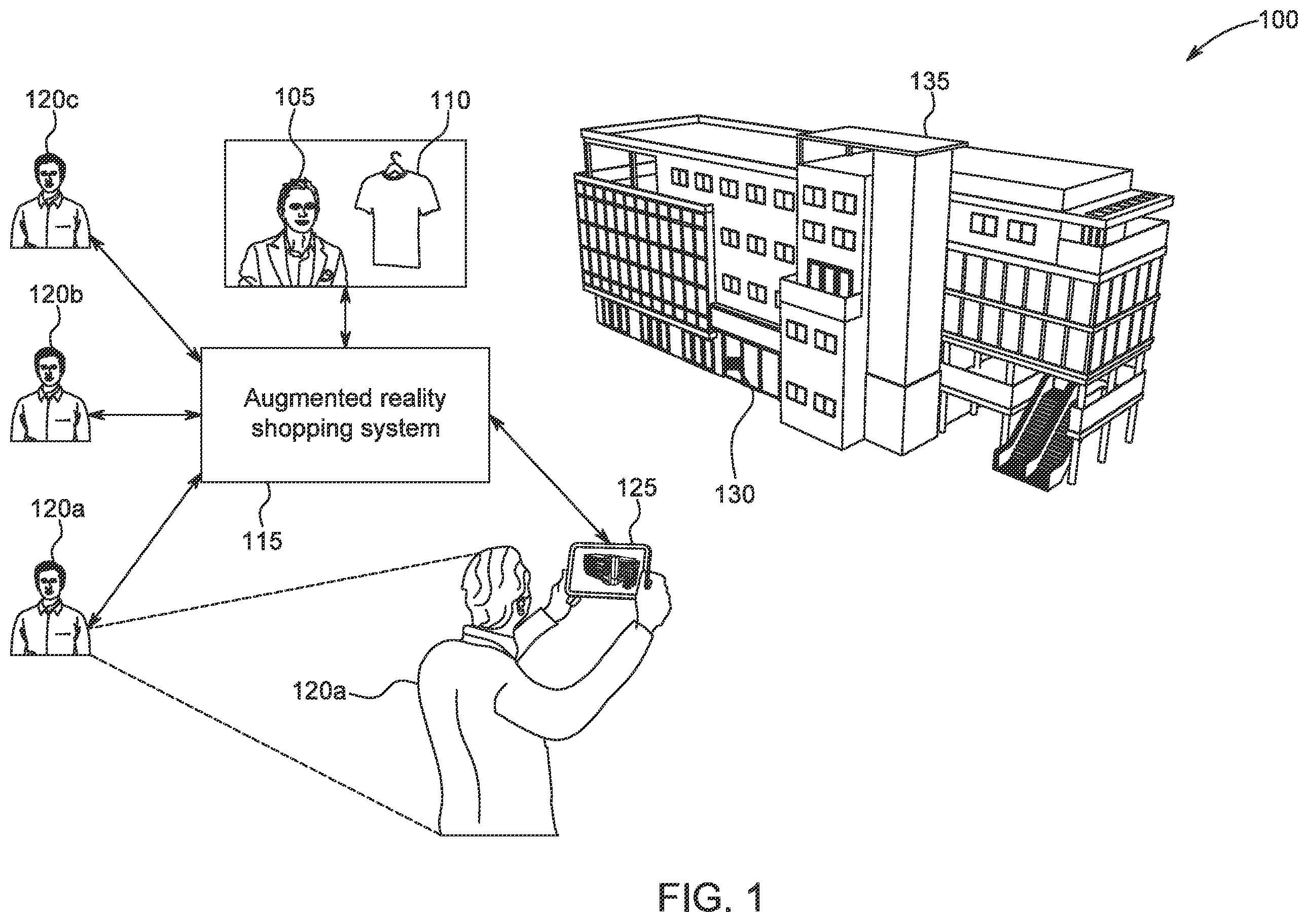 Patent US12591923 — Augmented reality shopping system — Figure 1