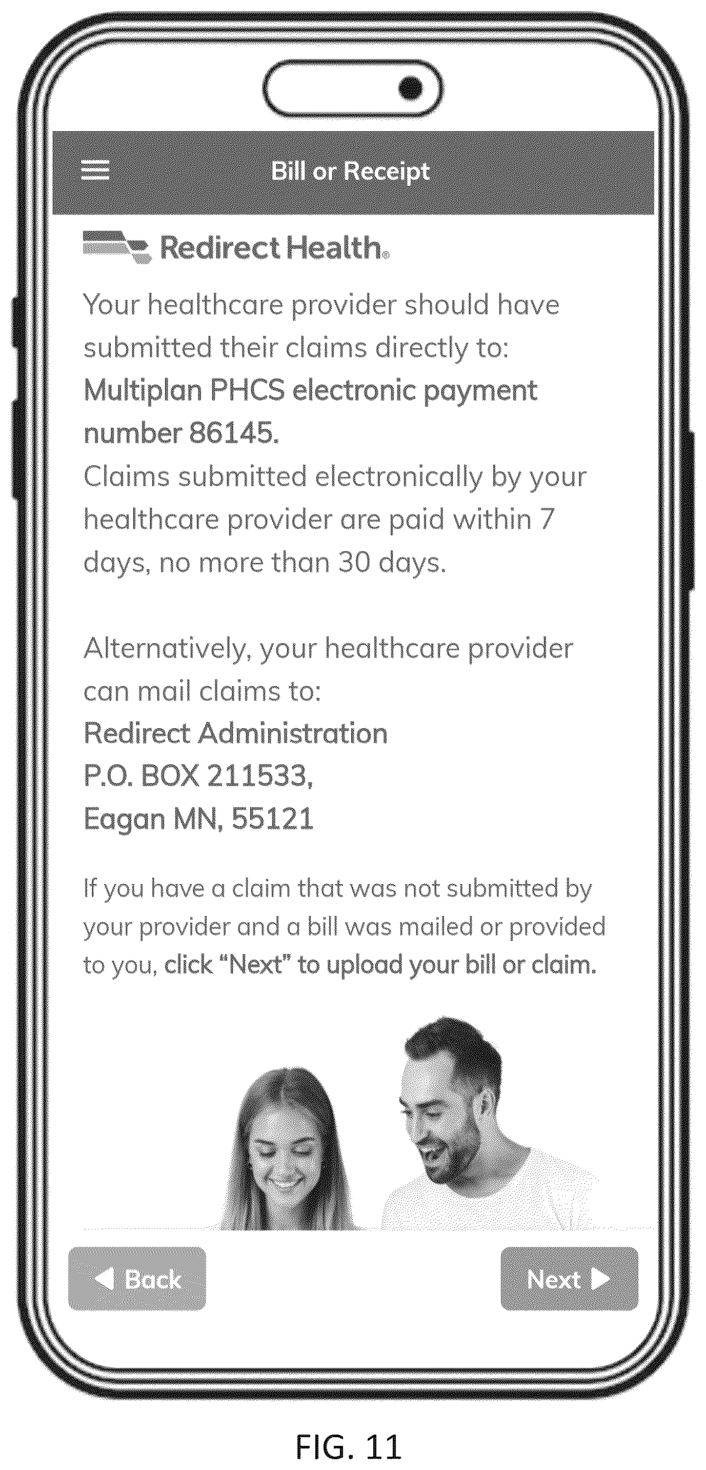 Patent US12591937 Figure 11 – Integrated data and predictive outputs for small business healthcare solutions