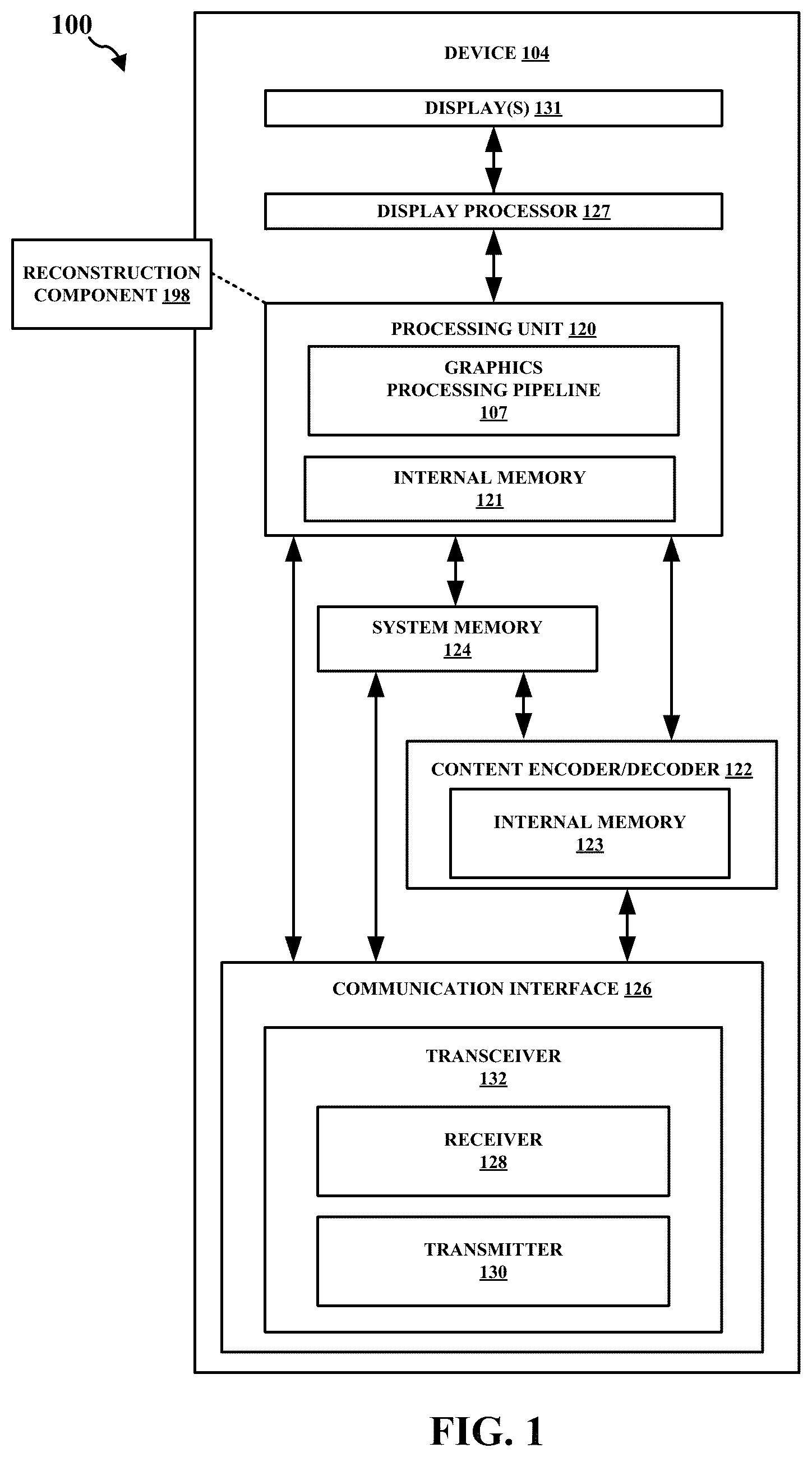 Patent US12592022 — Integration cache for three-dimensional (3D) reconstruction — Figure 1