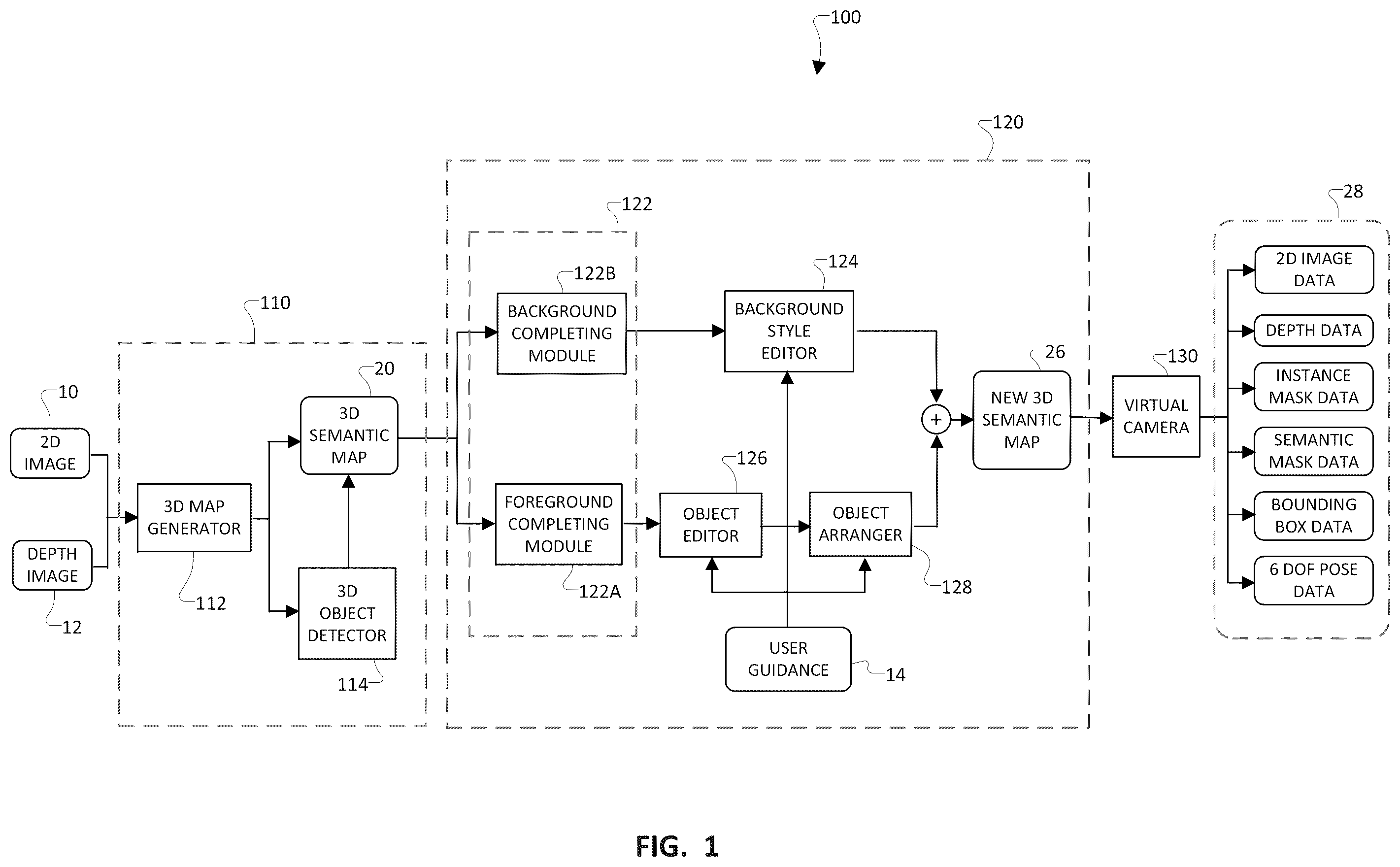 Patent US12592038 — Editable semantic map with virtual camera for mobile robot learning — Figure 1