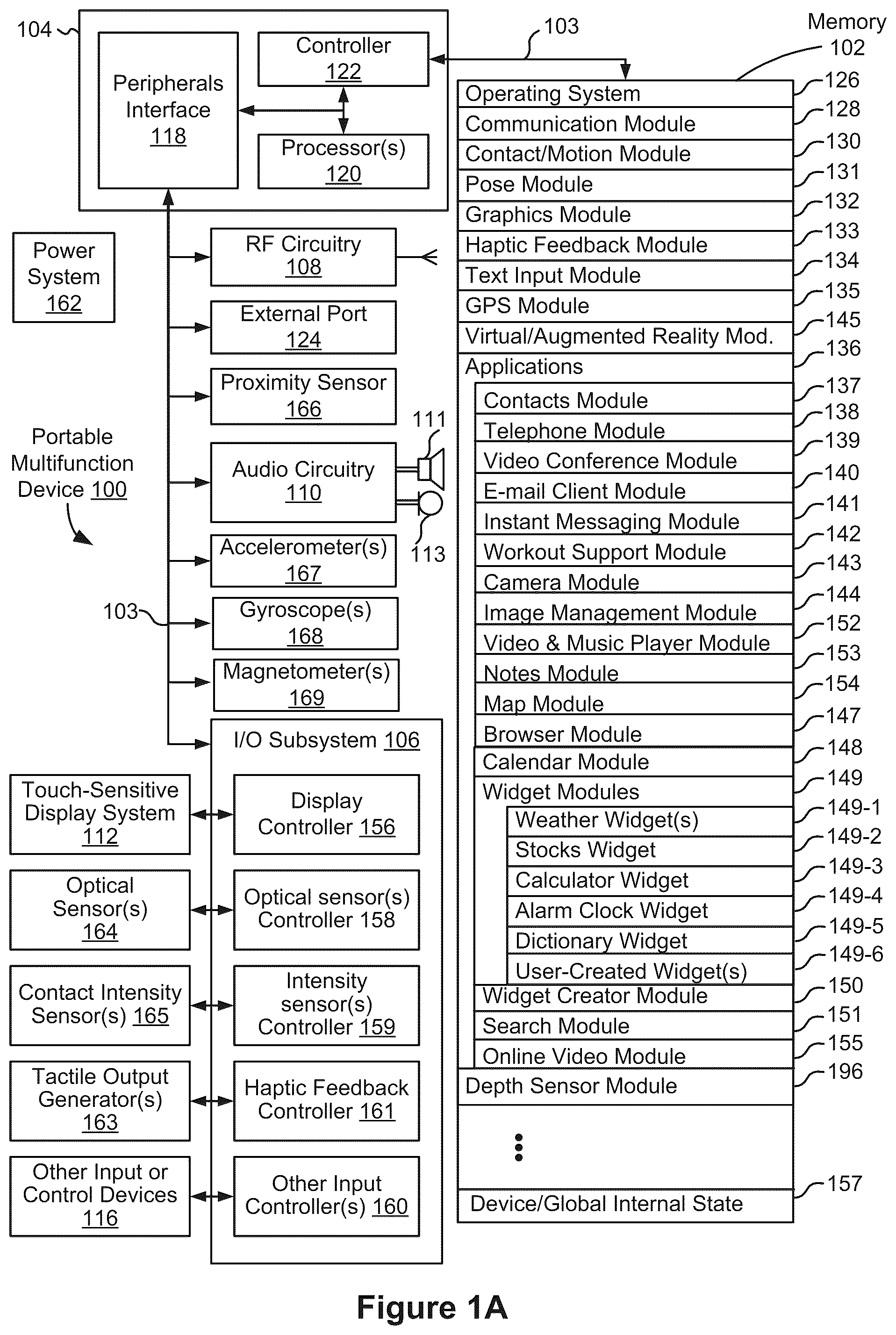 Patent US12592043 — Systems, methods, and graphical user interfaces for displaying and manipulating virtual objects in augmented reality environments — Figure 1