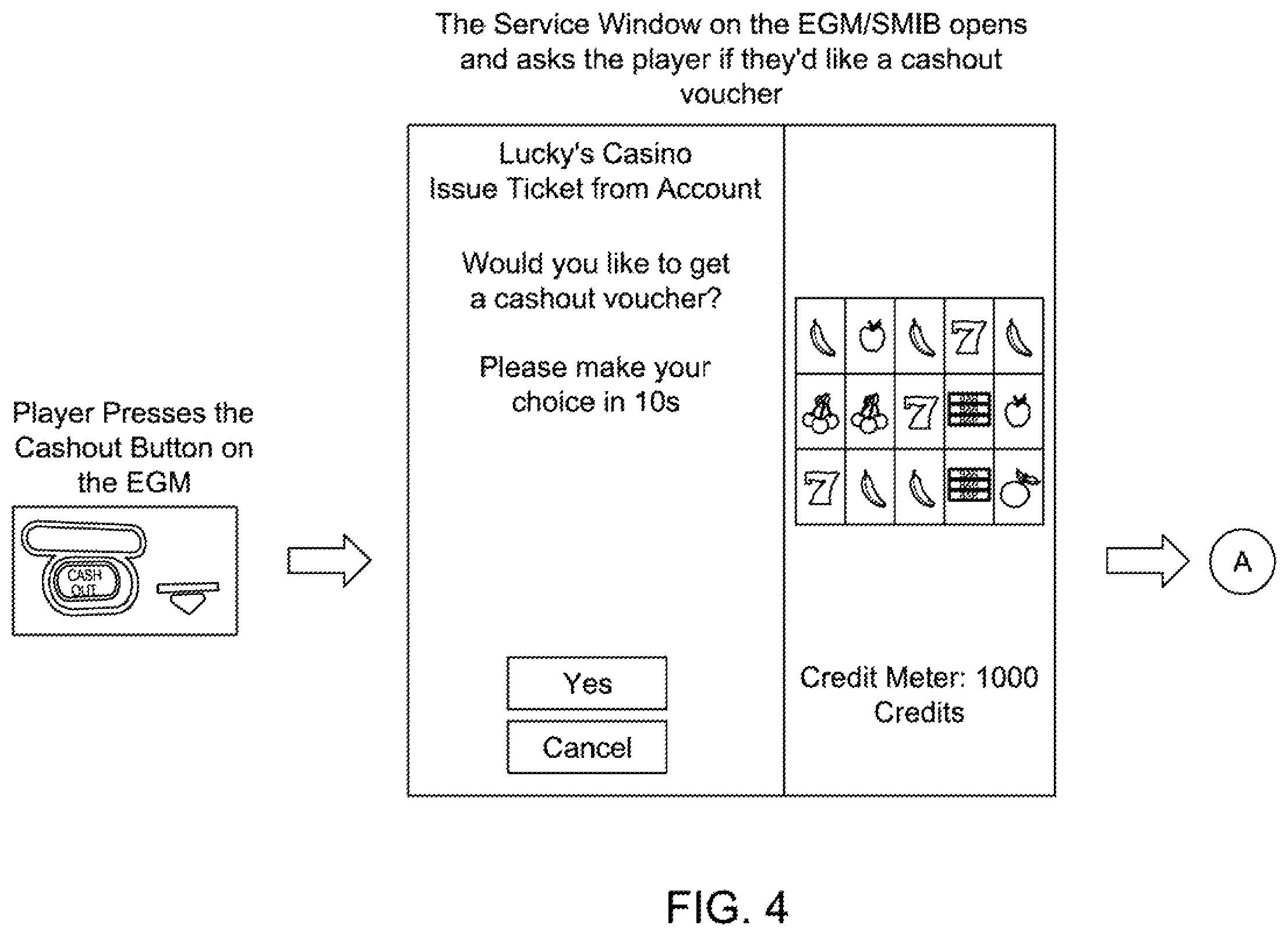 Patent US12592123 Figure 8 – Accessing gaming establishment account funds with a ticket voucher based on multiple cashout inputs