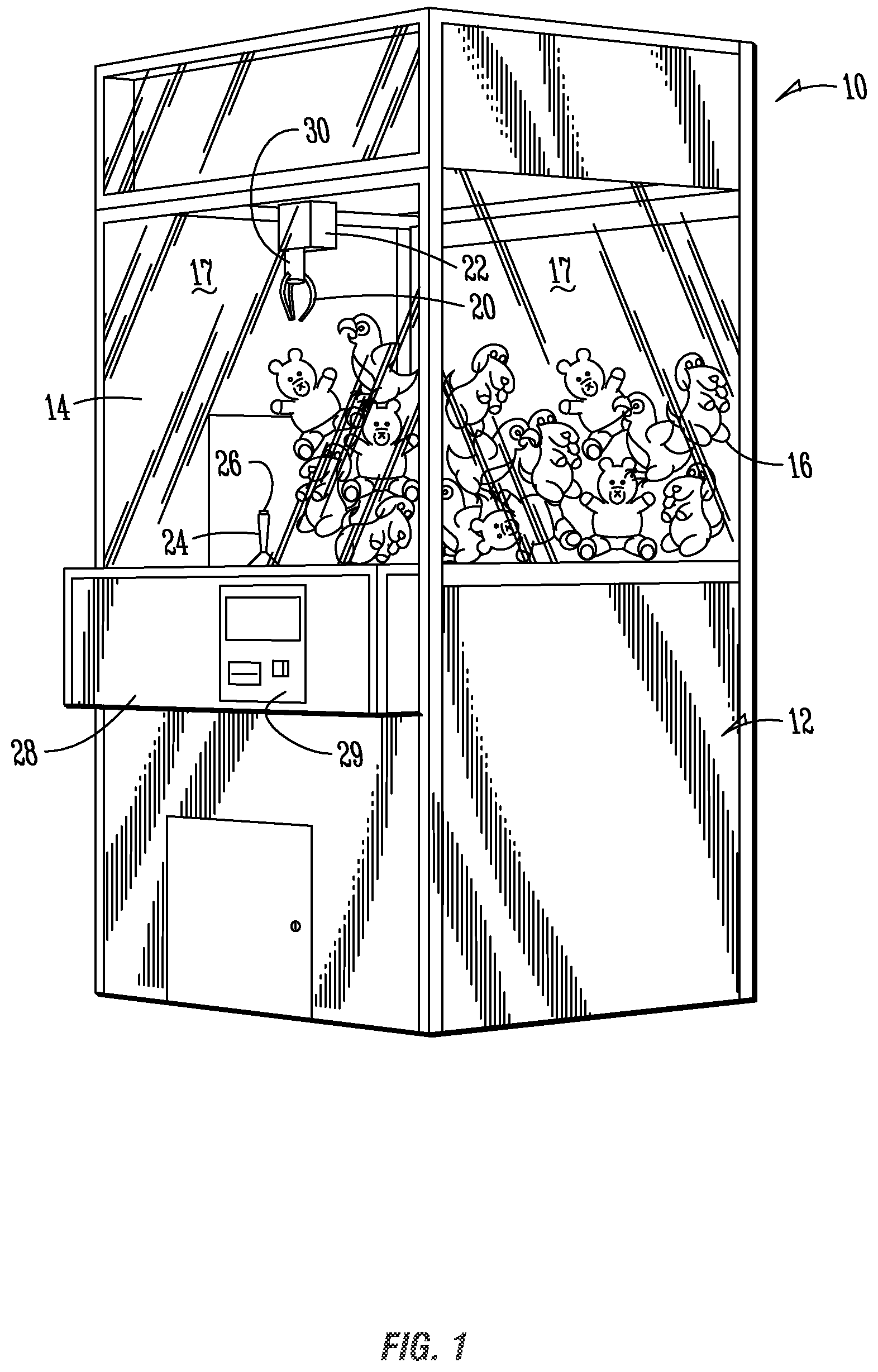 Patent US12592132 — Arcade game with RFID reader — Figure 1