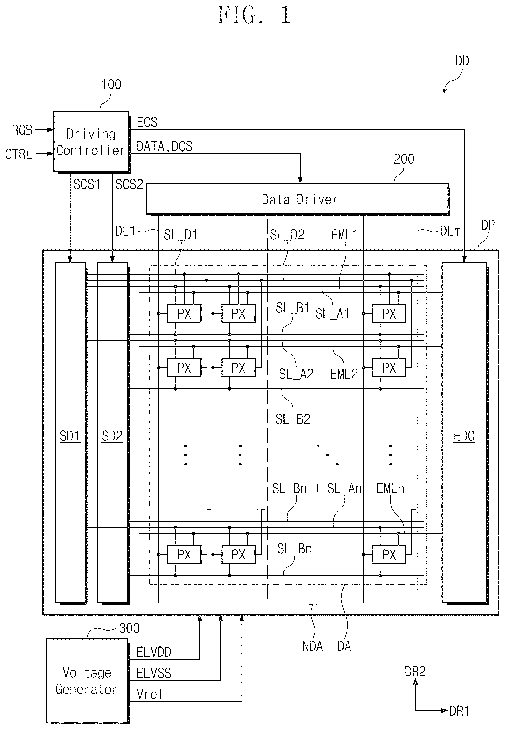 Patent US12592184 — Display device — Figure 1