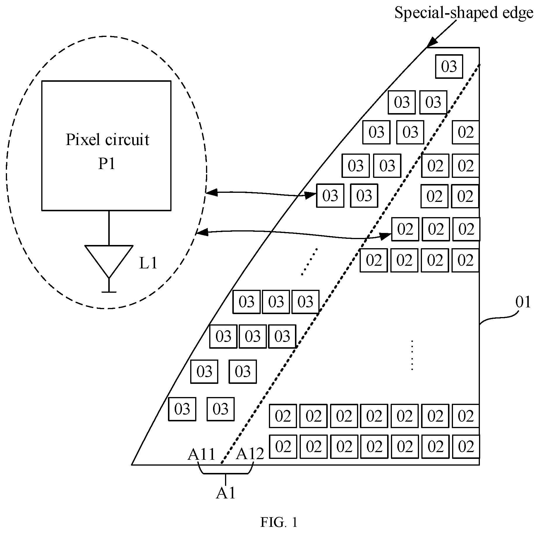 Patent US12592192 Figure 1 – Display panel and display device