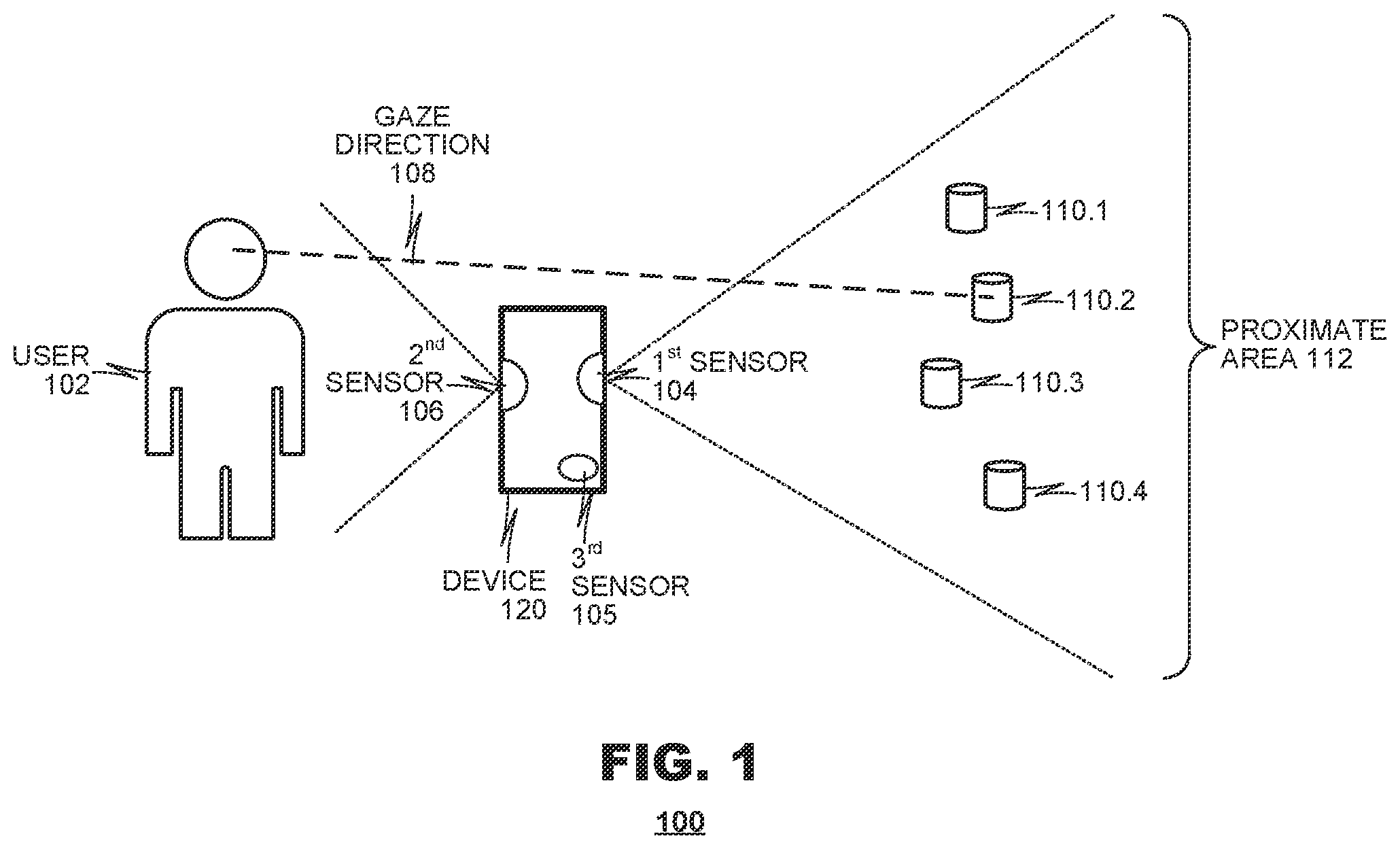 Patent US12592233 — Gaze-based command disambiguation — Figure 1