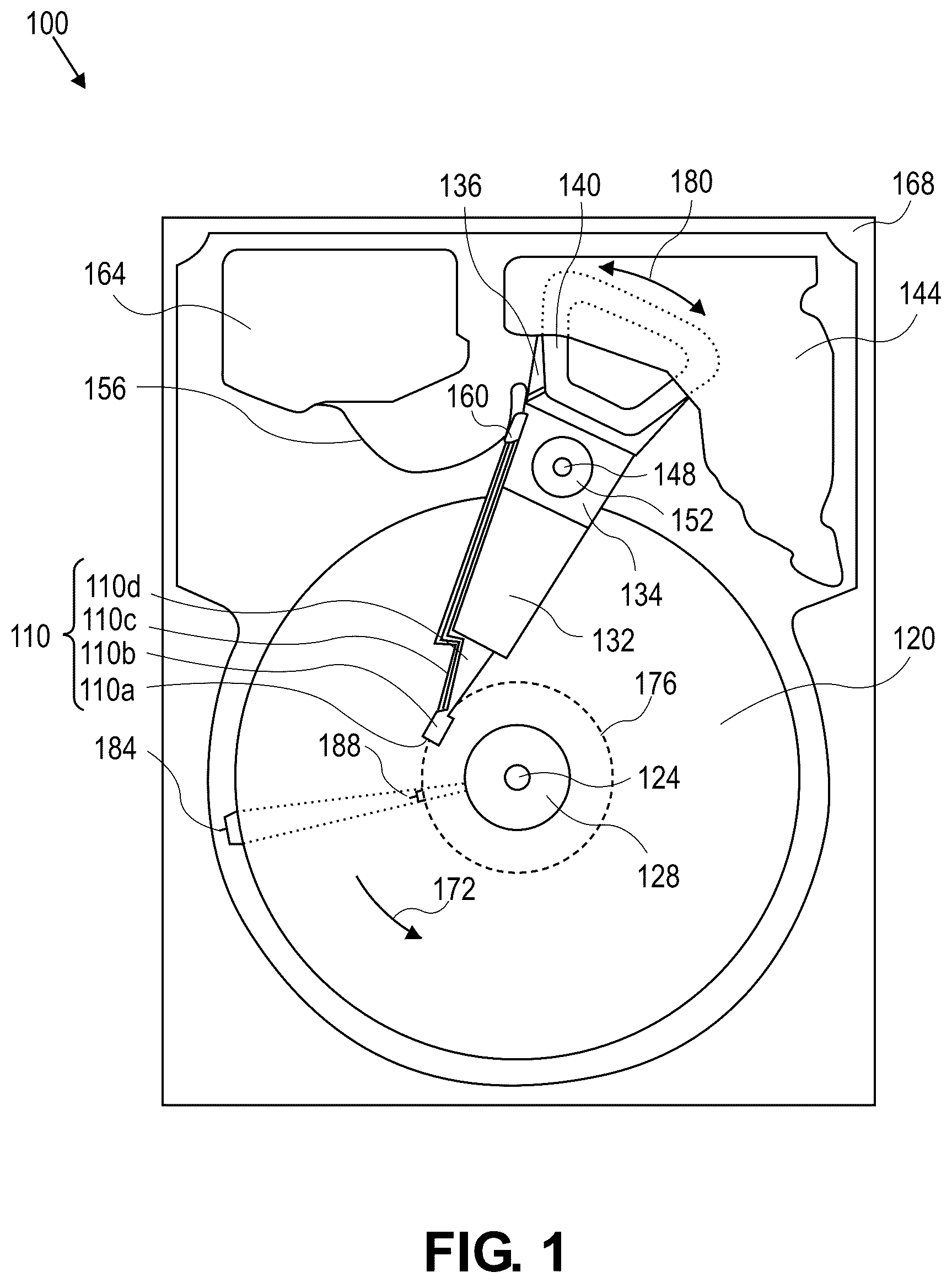 Patent US12592251 Figure 1 – Load beam fine actuator protection feature