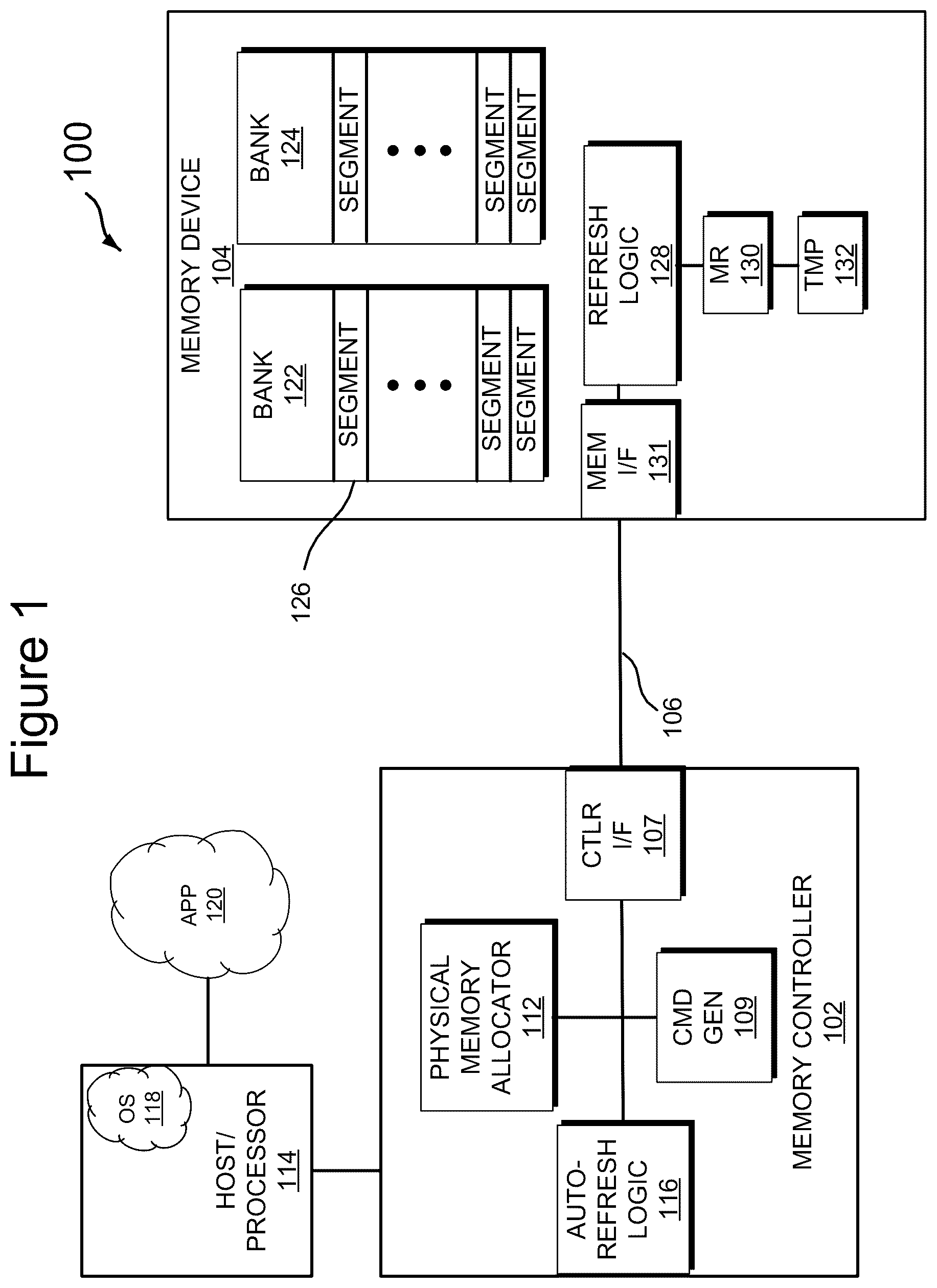 Patent US12592272 Figure 1 – Memory device having non-uniform refresh