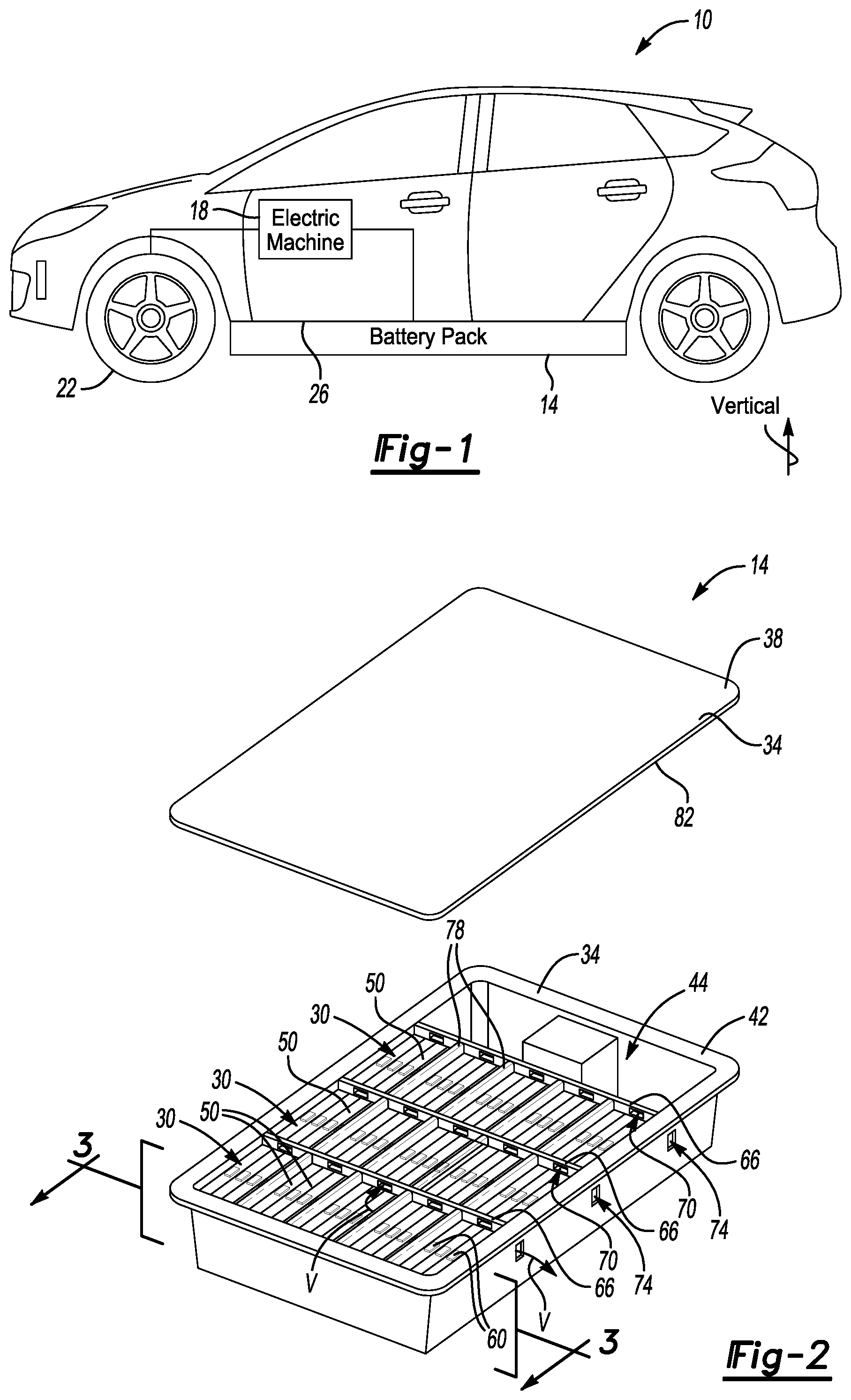 Patent US12592447 Figure 1 – Partitioned traction battery pack and battery pack partitioning method