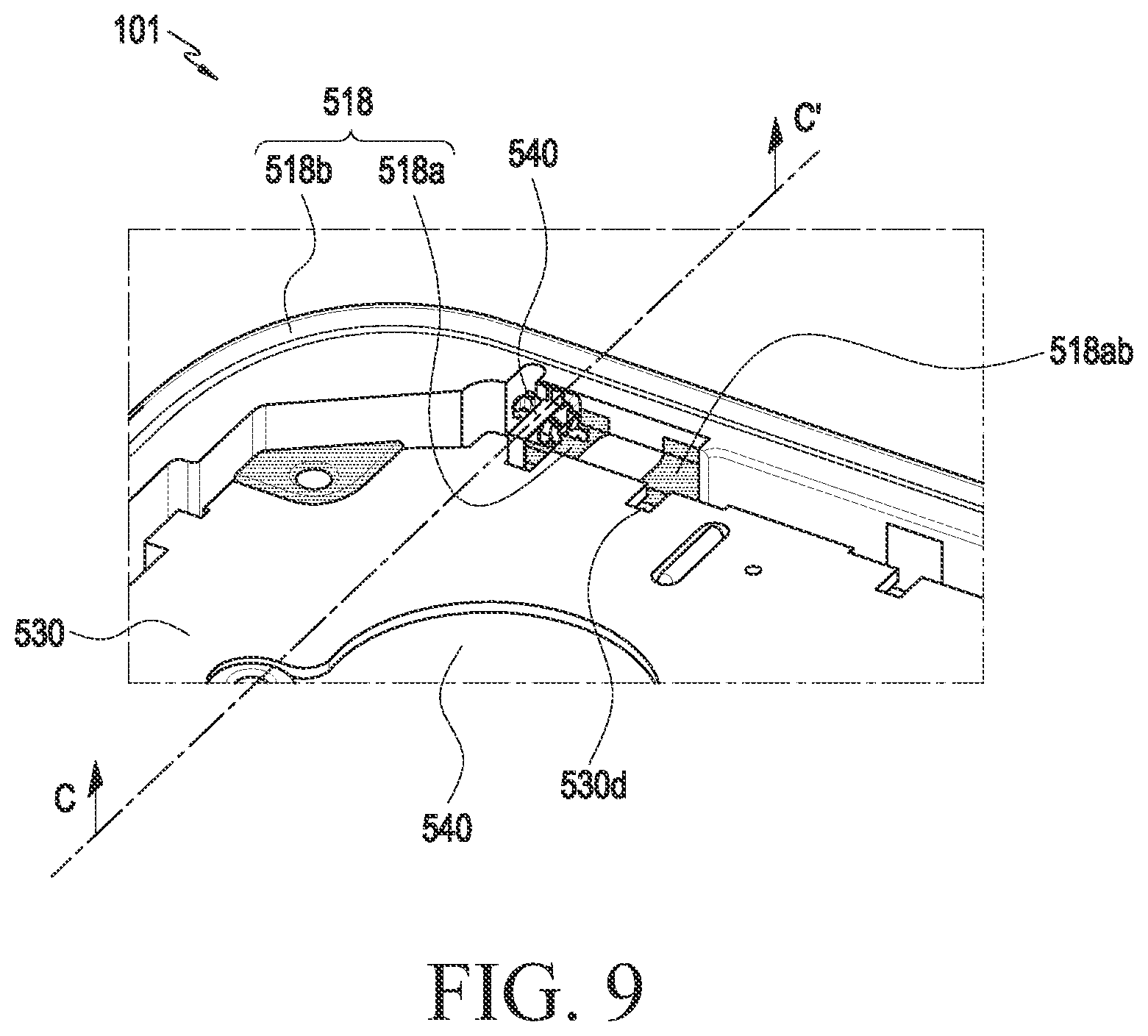 Patent US12592474 Figure 8 – Electronic device including metal antenna