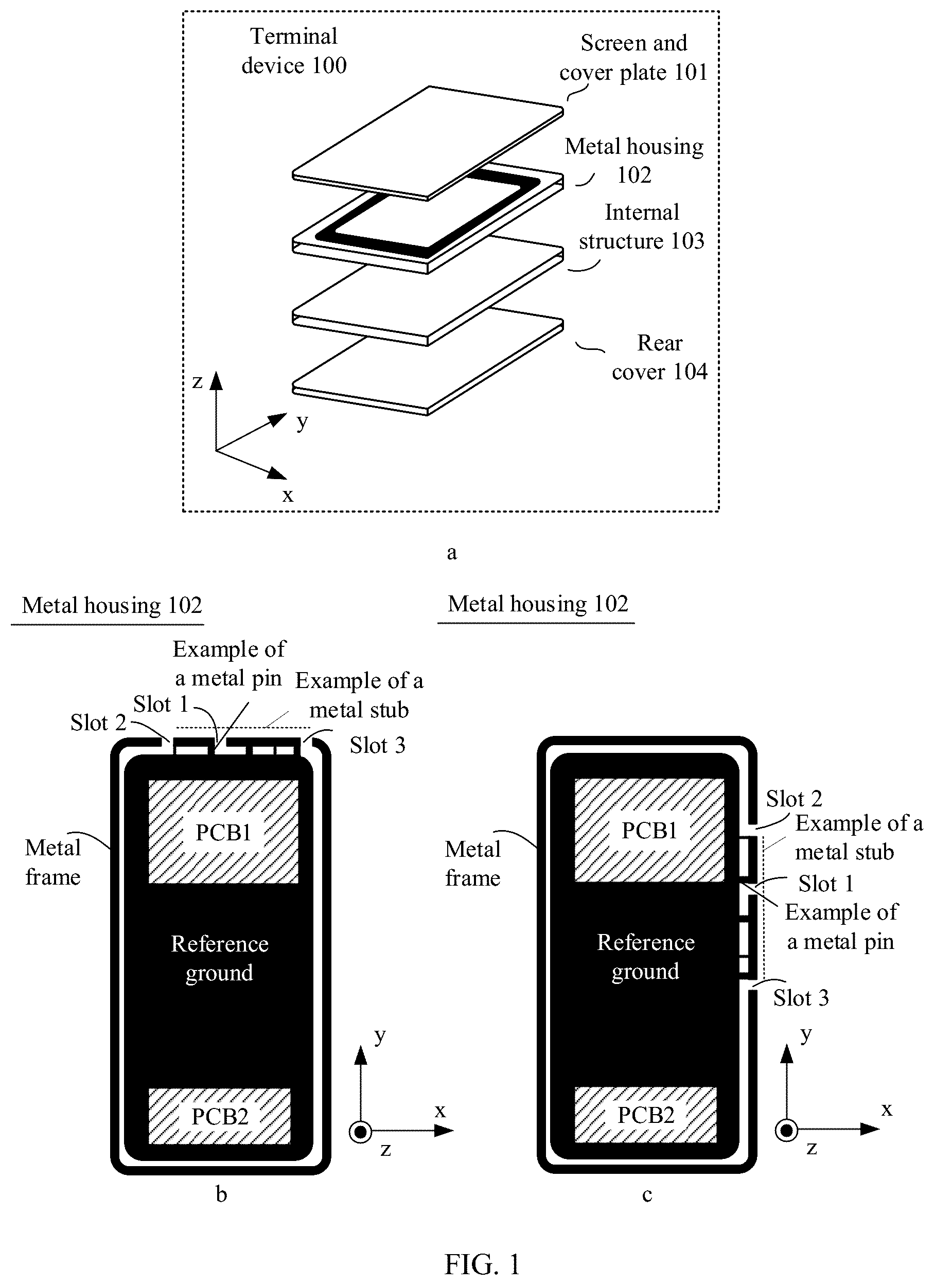 Patent US12592491 — Self-decoupling wideband antenna system and terminal device — Figure 1