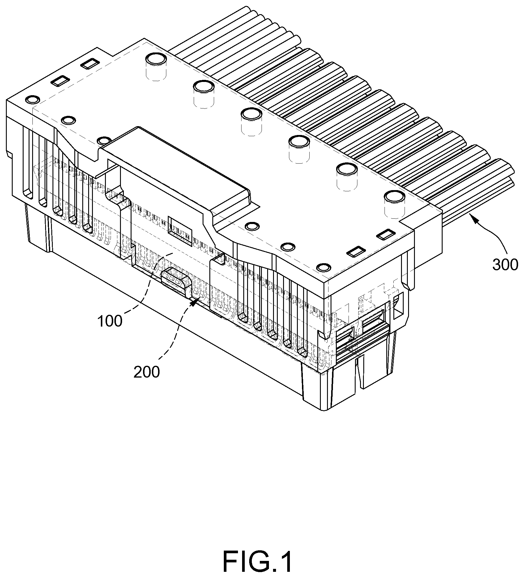 Patent US12592500 — Electrical connector with cable wires soldered to soldering grooves of terminals — Figure 1