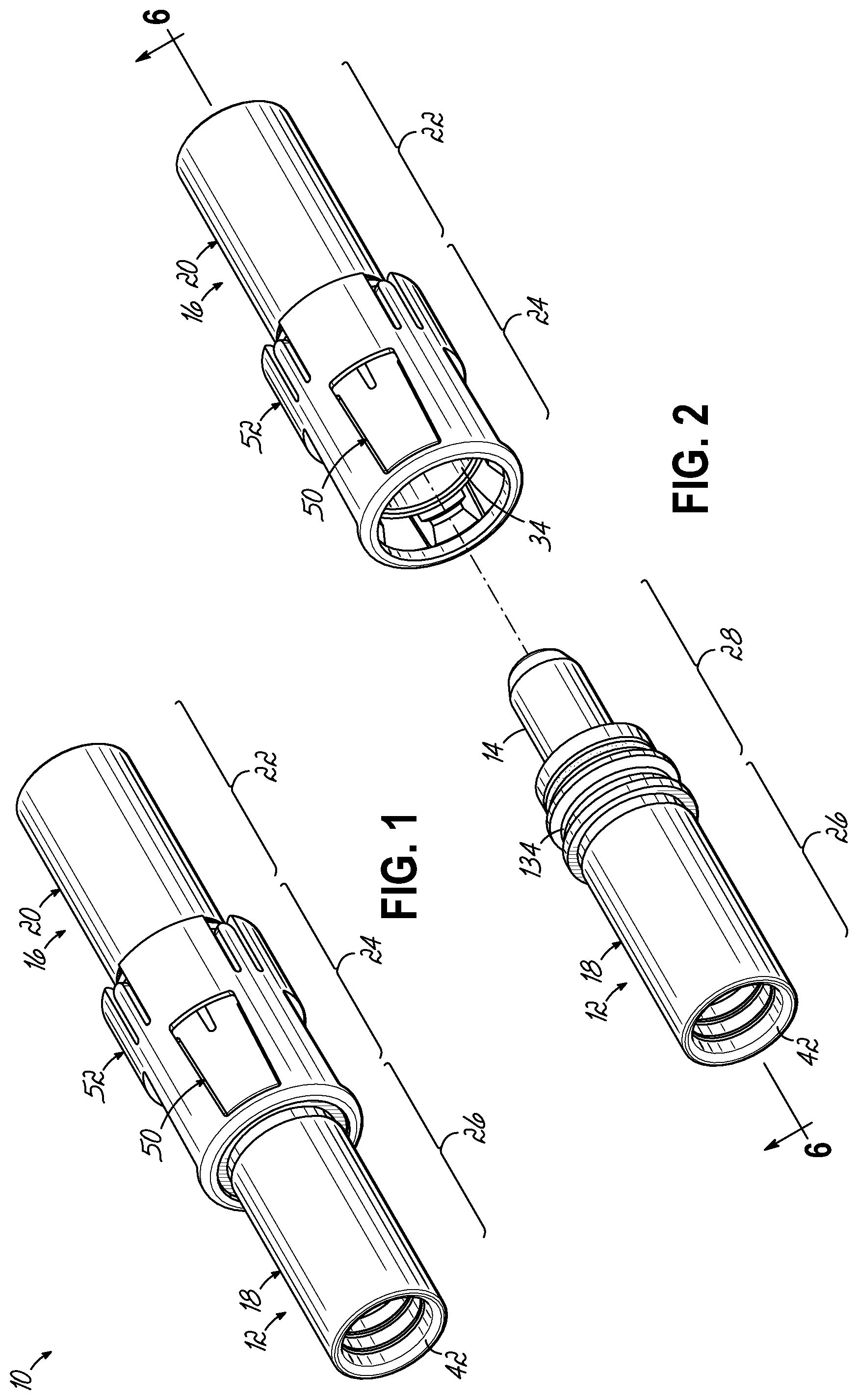 Patent US12592506 — Electrical connector assembly with snap locking features — Figure 1