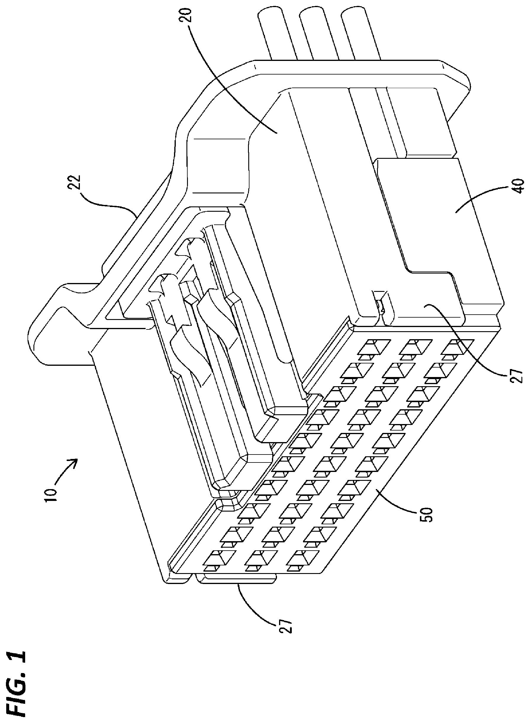 Patent US12592510 Figure 1 – Connector having resilent portion for pressing terminal fitting