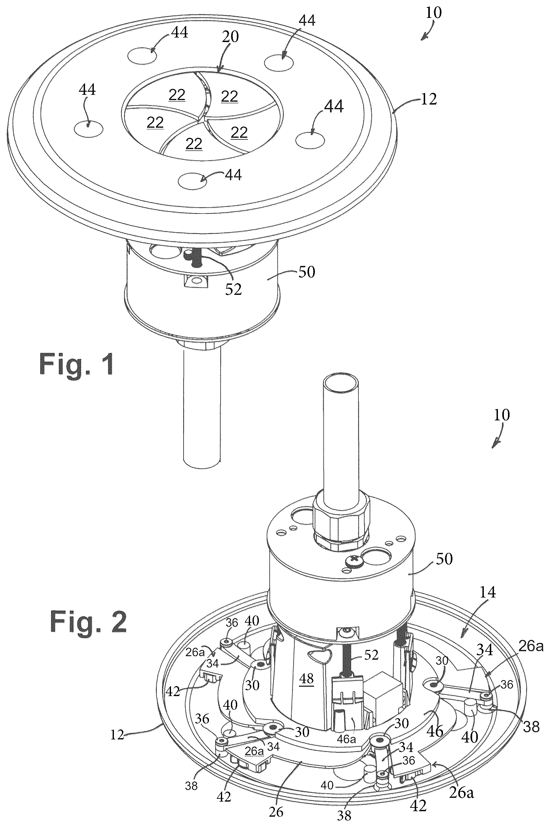 Patent US12592513 Figure 1 – Poke-through electrical assembly
