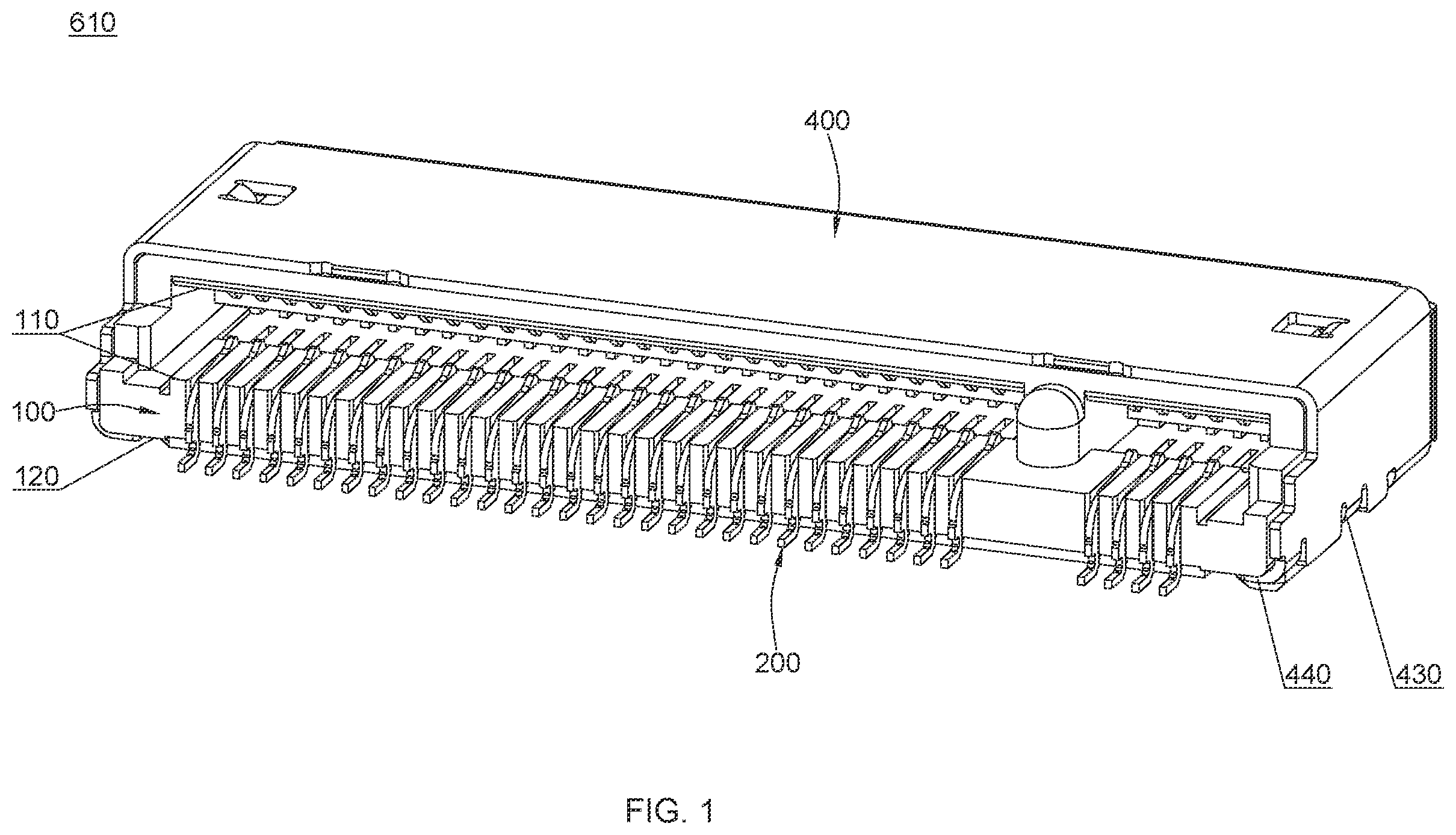 Patent US12592525 Figure 1 – High speed electrical connector