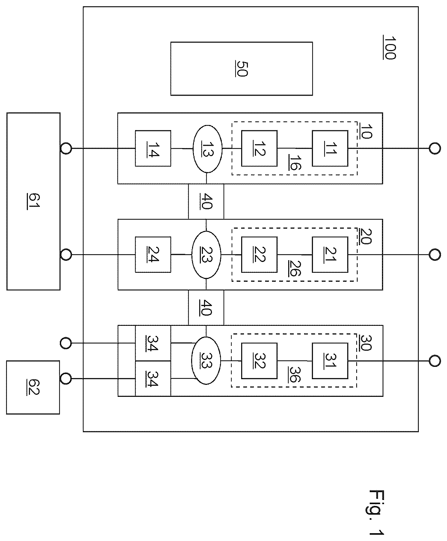 Patent US12592561 — Multichannel test system with galvanic coupling of intermediate circuits, and method for galvanically coupling intermediate circuits — Figure 1